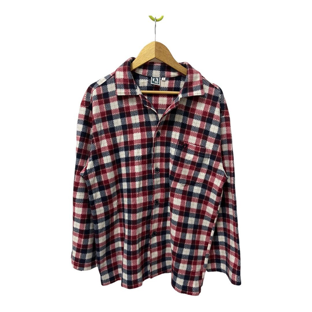 image of Vintage Hang Ten Checkered Flannel Shirts Button Up, Men's (Size Large)