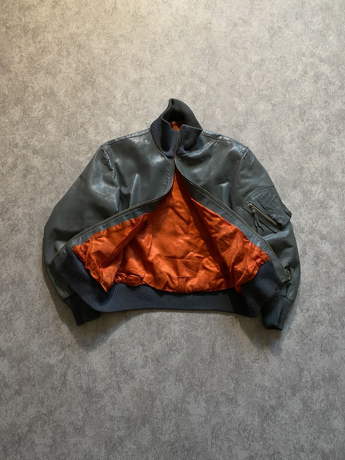 Vintage 1976 Rare Made In Germany Leather Bomber Size US M / EU 48-50 / 2 - 2 Thumbnail