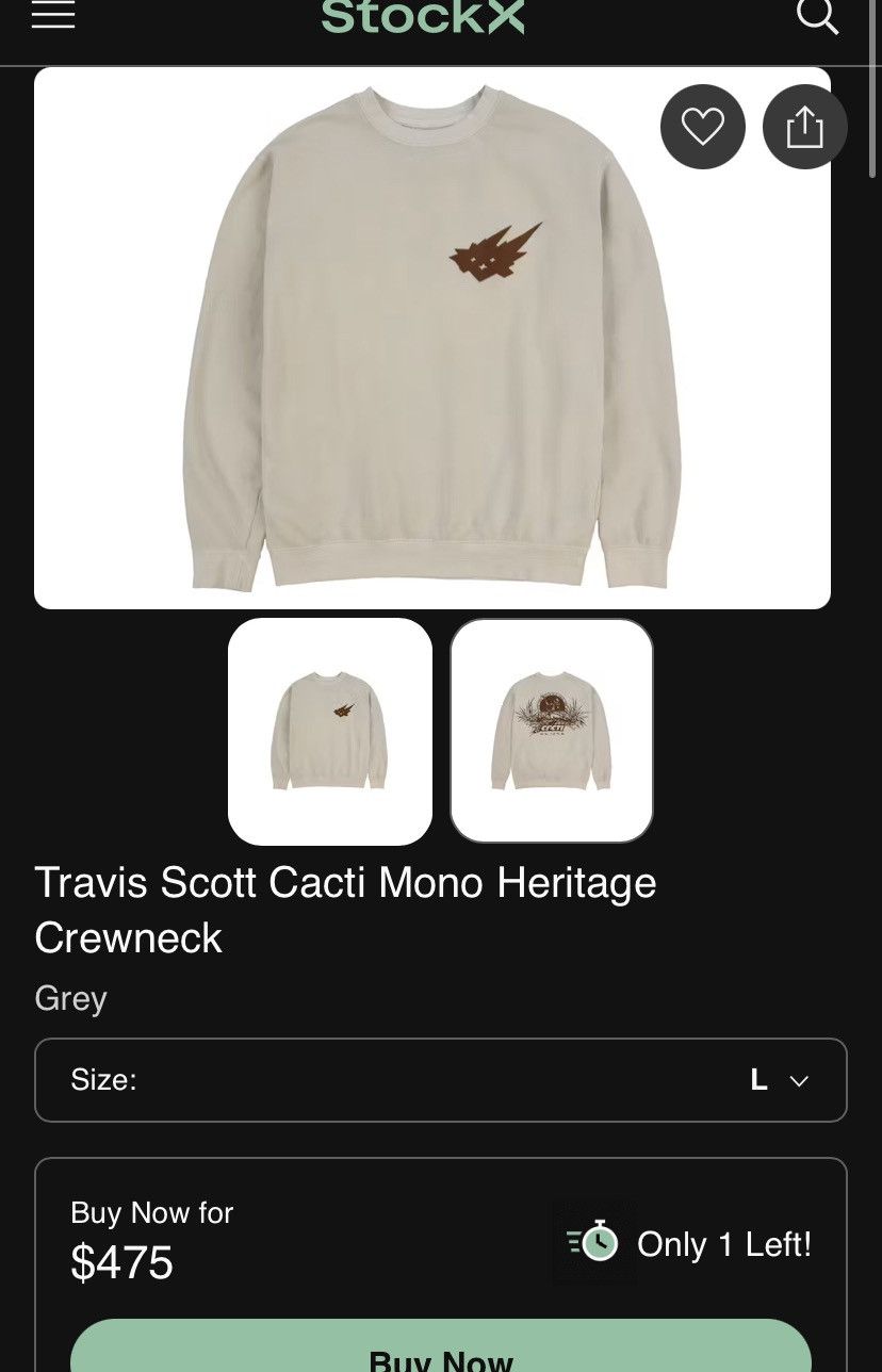 Travis Scott Cacti mono heritage pullover Size US L / EU 52-54 / 3 - 5 Thumbnail