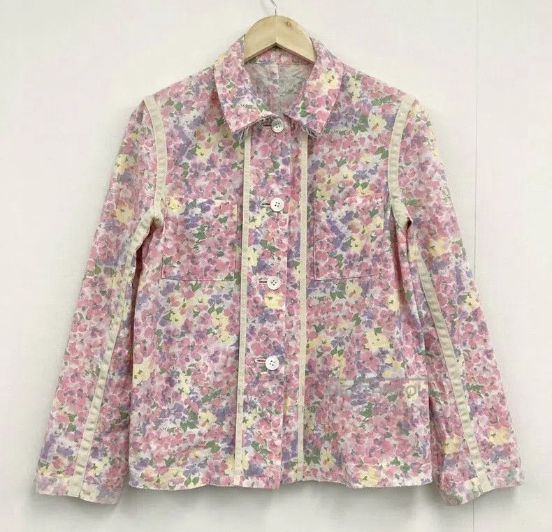 Comme des Garcons Comme Des Garcons Pink Floral Print Jacket Long Skirt Set Size M / US 6-8 / IT 42-44 - 2 Thumbnail