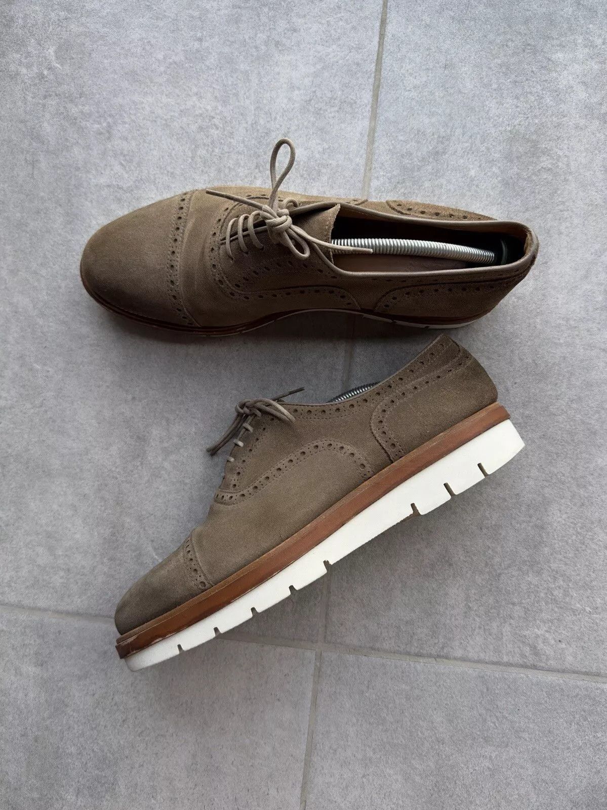 Doucal's Doucal's Doucals Italy Brogue Oxford Mens Dress Shoes Suede Size US 11 / EU 44 - 1 Thumbnail
