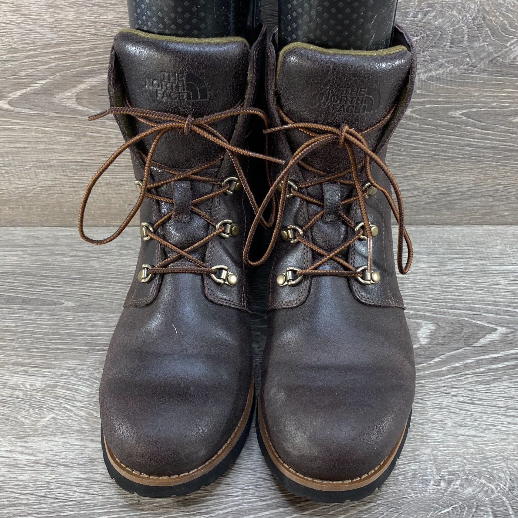 The North Face VINTAGE The North Face Womens Ankle Brown Leather Lace Up Ice Pick Sole Boots Size 9 Size US 7 / IT 37 - 3 Thumbnail