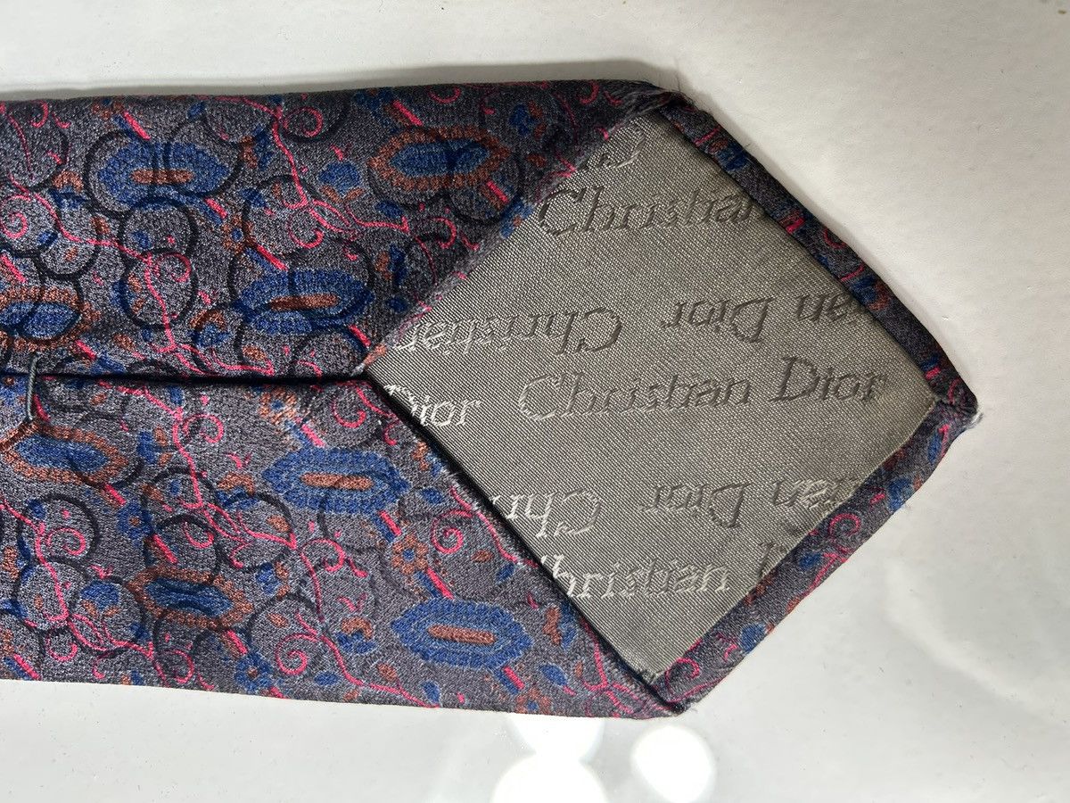Dior Vintage Christian Dior Monsieur Blue & Red Men’s Silk Tie Size ONE SIZE - 6 Thumbnail