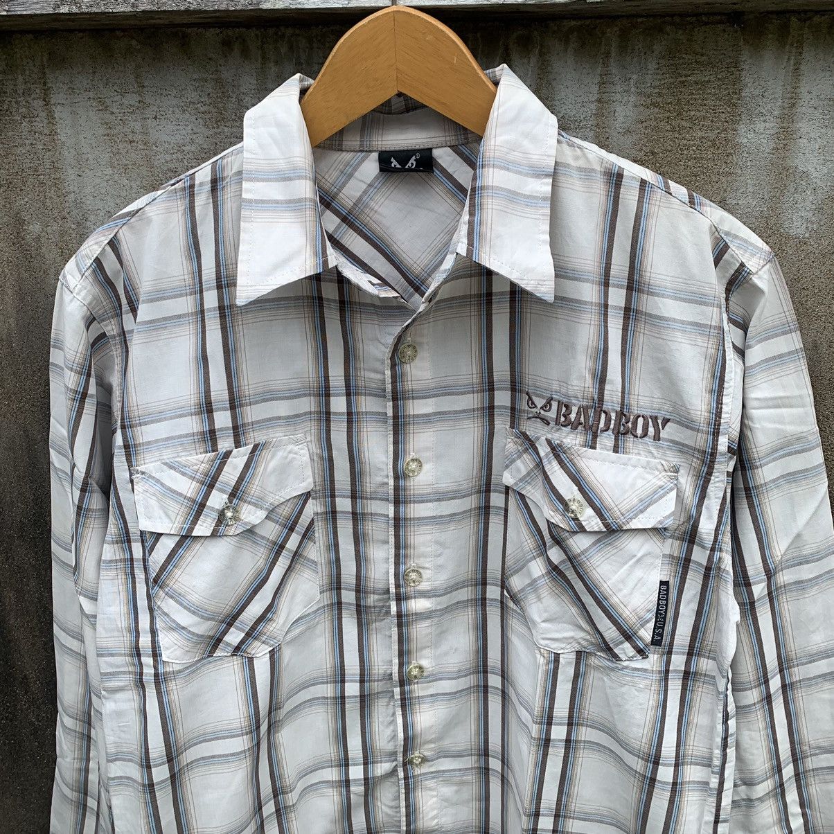 Japanese Brand VINTAGE Y2K BADBOY SLEEVE BUTTON UP SHIRT Size US M / EU 48-50 / 2 - 2 Thumbnail