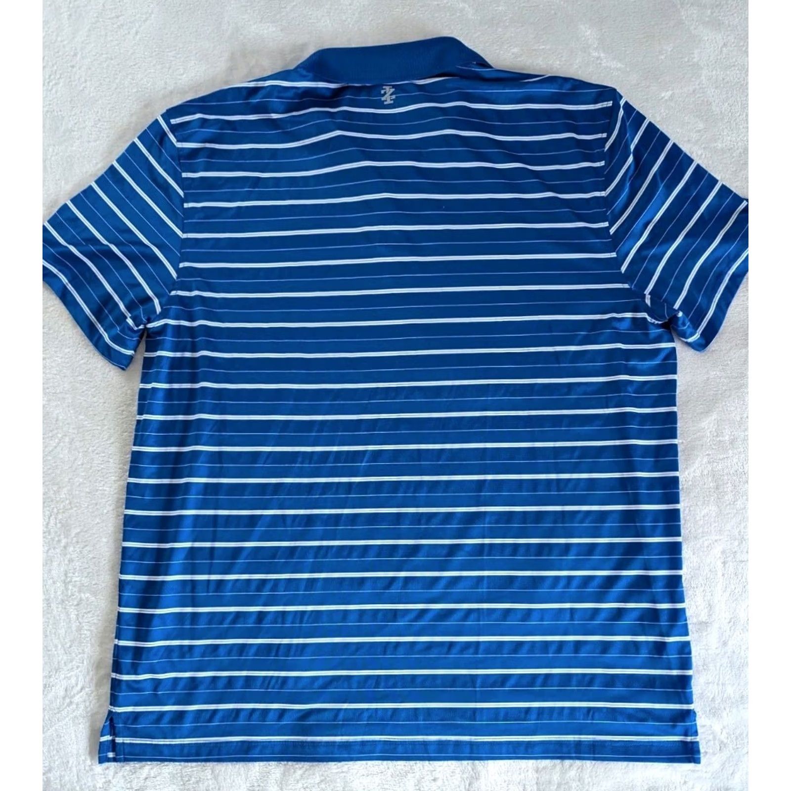Izod IZOD Golf Polo Shirt Short Sleeve Striped Blue Mens XXL Regular Breathable Moisture Wicking Quick Dry Performance Sports Polo Shirt Size US XXL / EU 58 / 5 - 2 Thumbnail