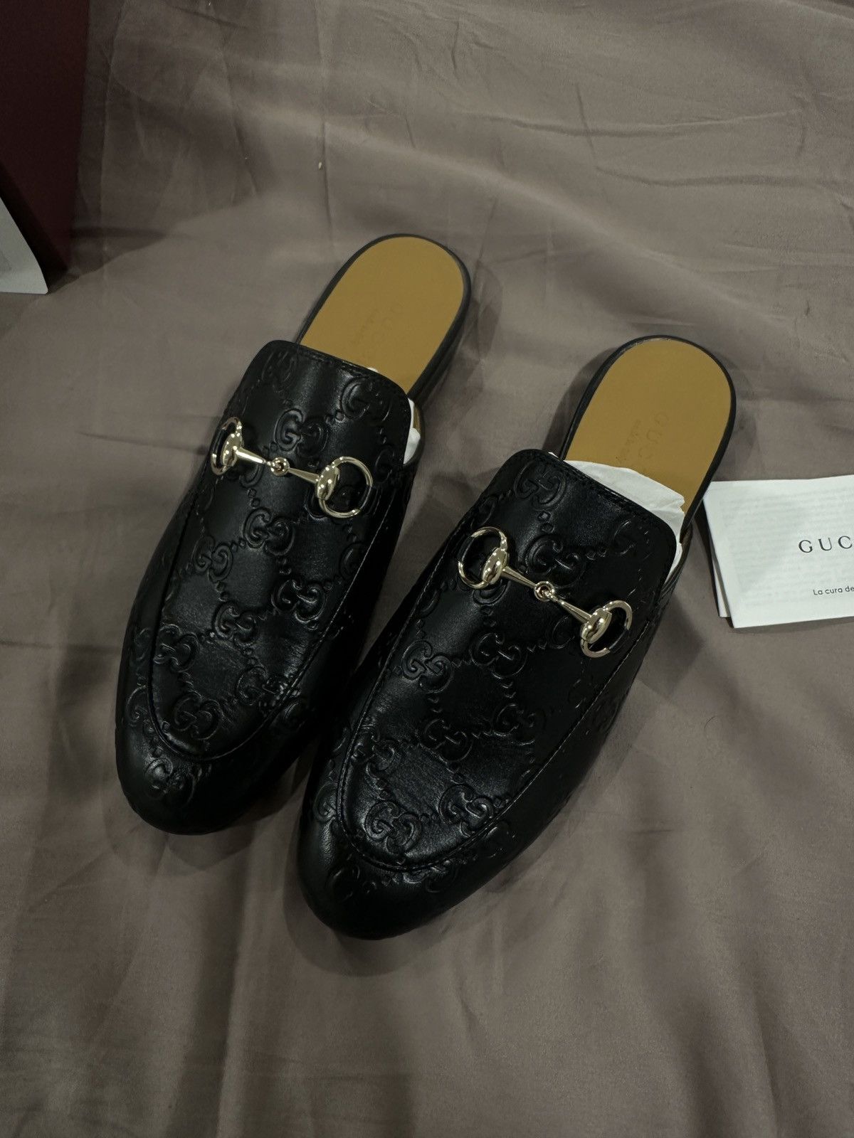 Gucci Gucci Princetown GG Mules in Embossed Leather Size US 6 / IT 36 - 1 Thumbnail