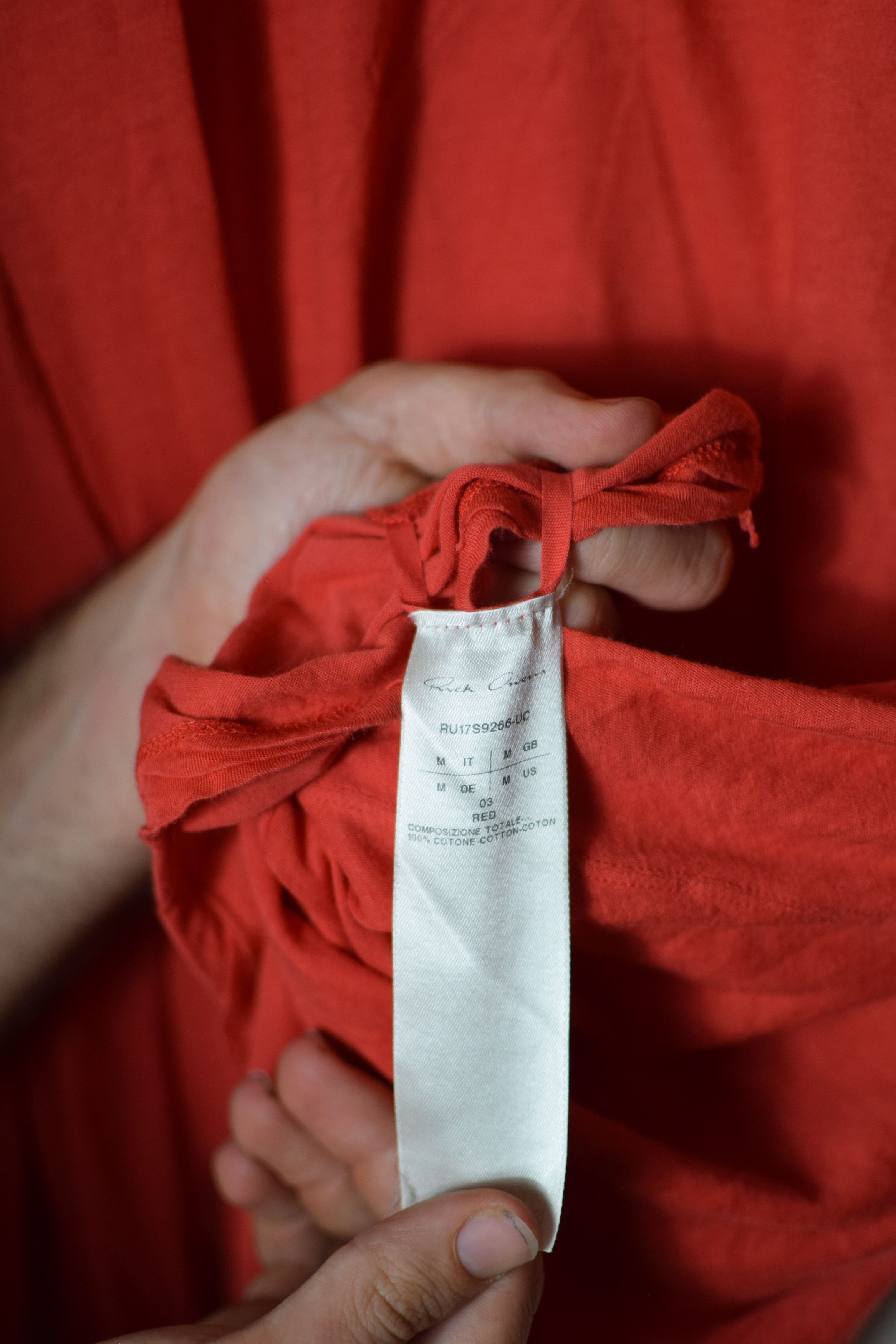 Rick Owens Rick Owens SS17 Red Longsleeve - RU17S9266-UC Size US M / EU 48-50 / 2 - 7 Thumbnail