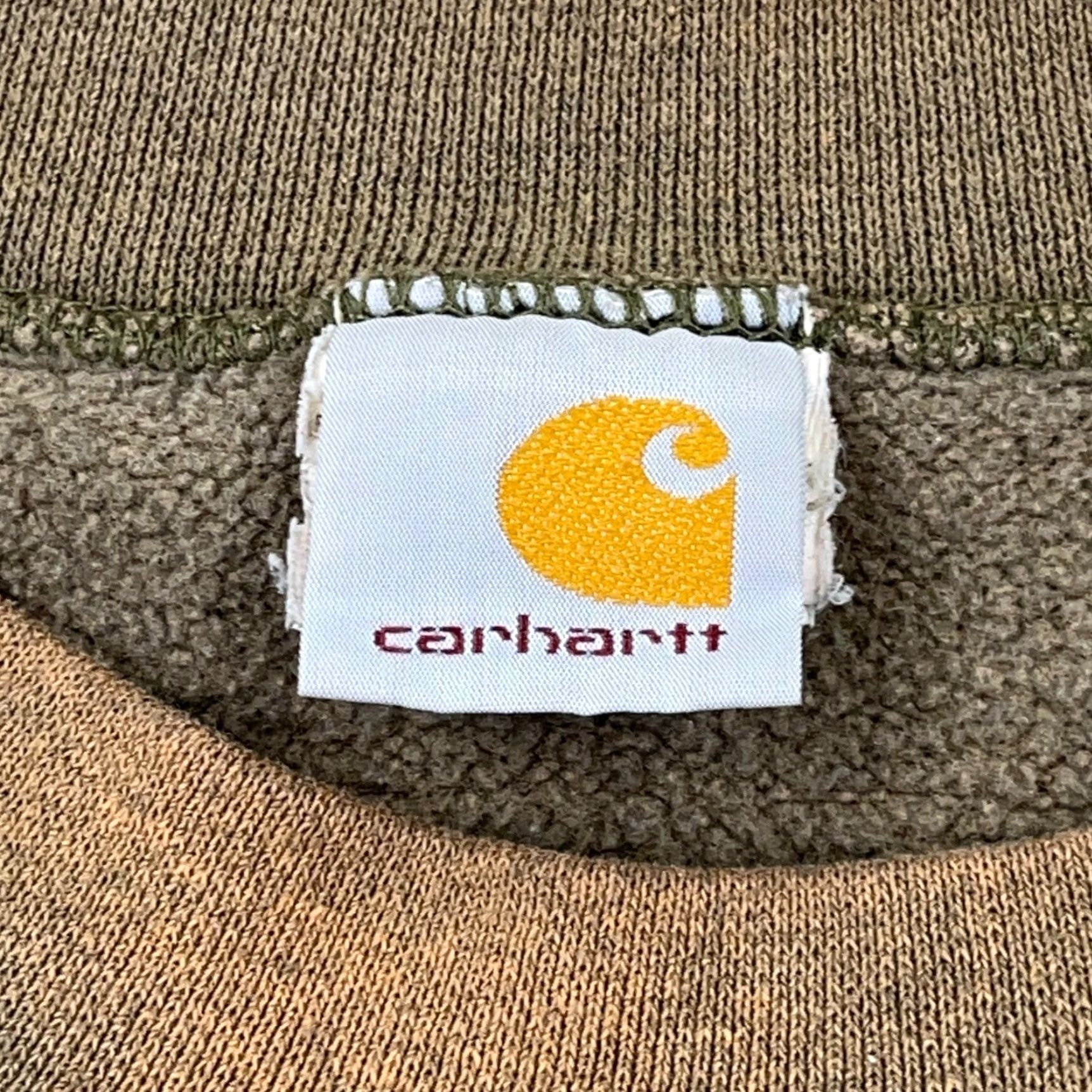 Carhartt VINTAGE Carhartt Sweatshirt Men L Green Crewneck Faded Grunge Heavyweight Athletic Logo Embroidered 90s Hipster Mens Size US L / EU 52-54 / 3 - 3 Thumbnail