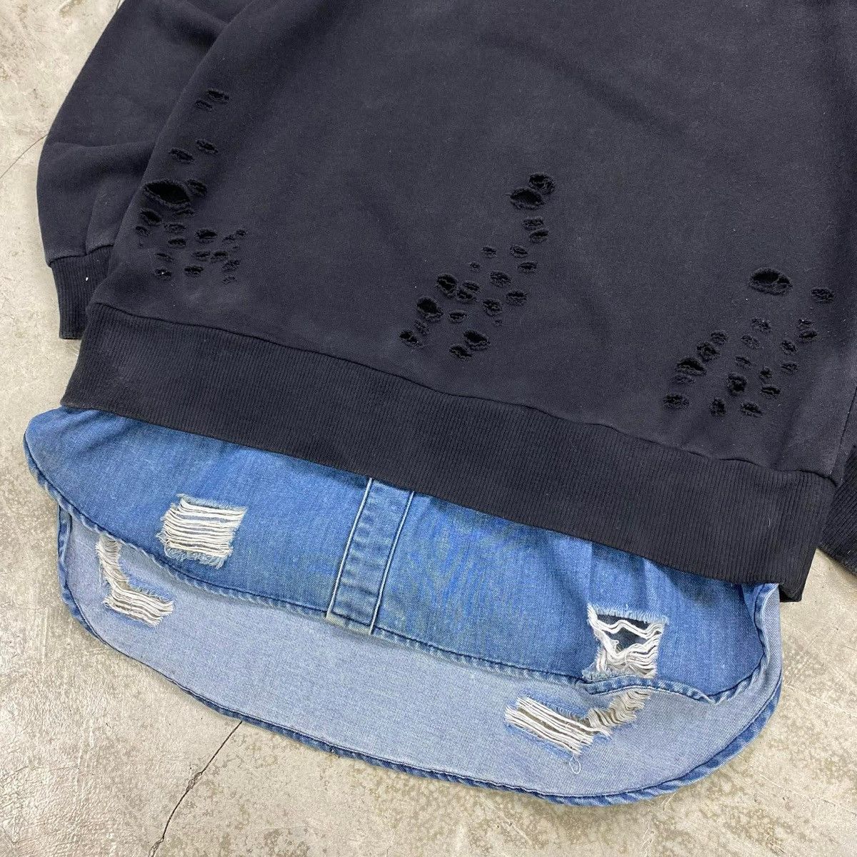 Maison MIHARA YASUHIRO FW2013 Distressed Layered Sweatshirt Size US XXS / EU 40 - 3 Thumbnail