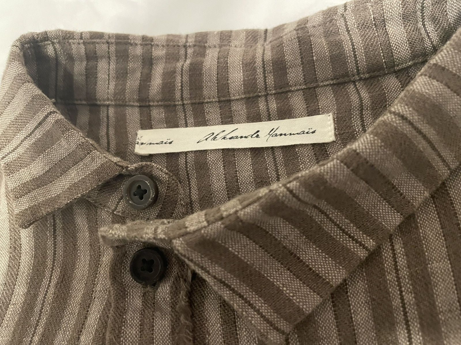 Aleksandr Manamis Aleksandr Manamis striped asymmetrical linen shirt Size US XXS / EU 40 - 4 Thumbnail