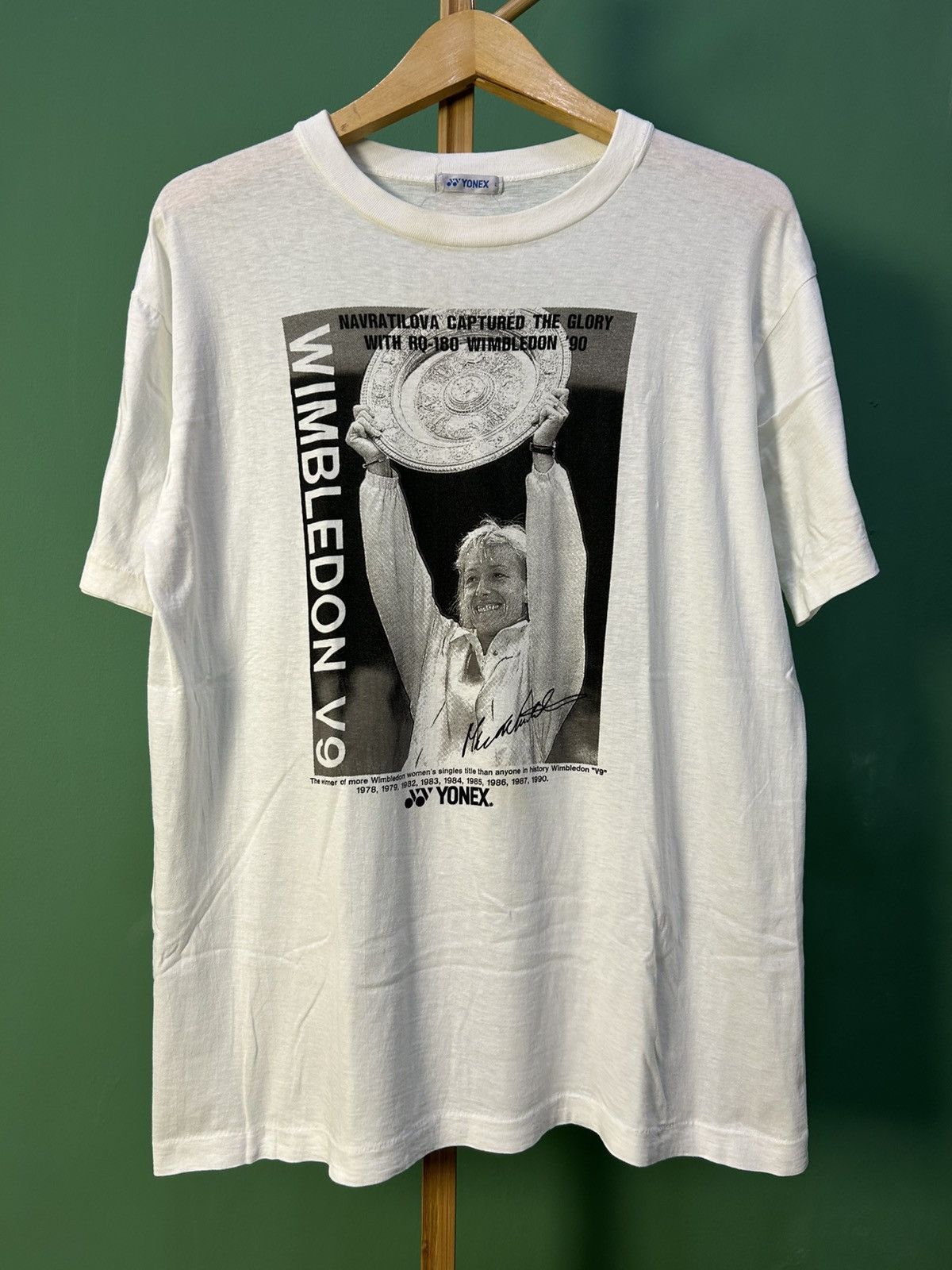 Vintage Martina Navratilova Yonex Tennis Wimbledon V9 1990 Vintage Size US L / EU 52-54 / 3 - 1 Thumbnail