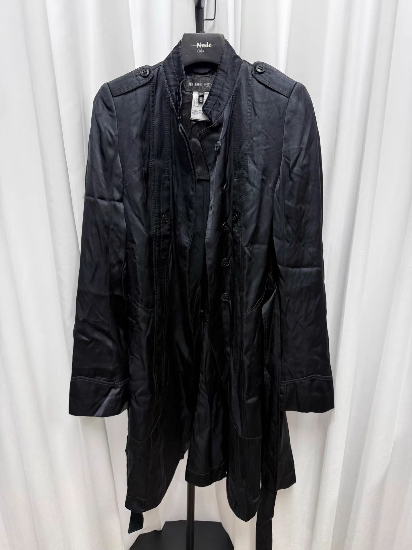 Ann Demeulemeester Ann Demeulemeester 100% Silk Stand Collar Court Coat K20 Size XXS / US 00 / IT 34 - 9 Thumbnail