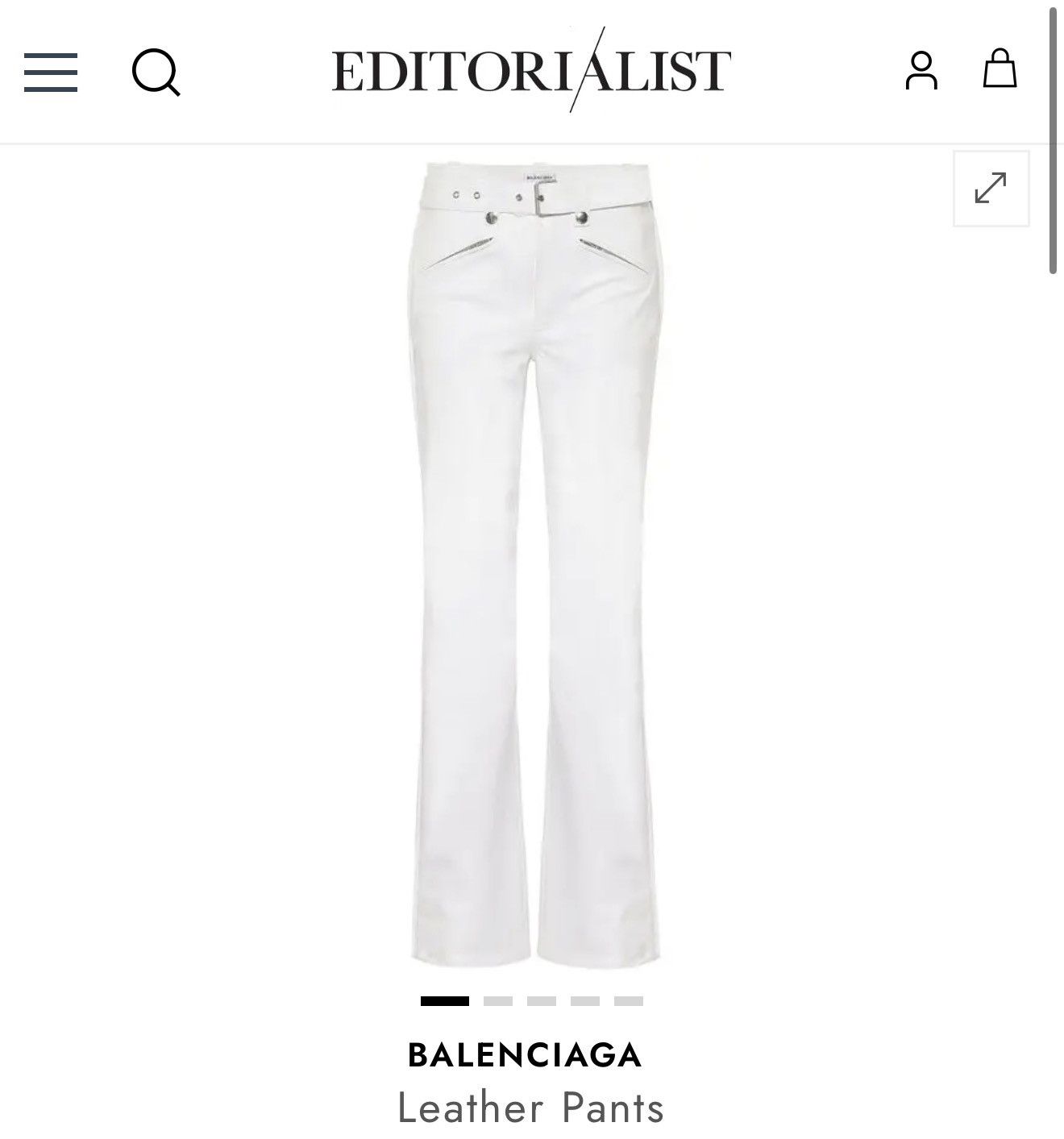 Balenciaga Balenciaga SS20 Look33 RUNWAY White Calf Leather Fetish Pant Size US 28 / EU 44 - 24 Thumbnail