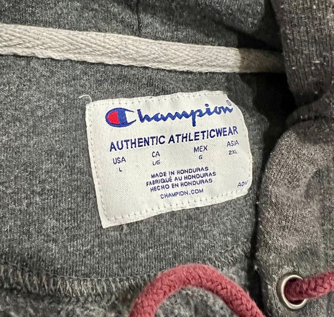 Champion Champion Red & Gray Split Classic Hoodie Size US L / EU 52-54 / 3 - 3 Thumbnail