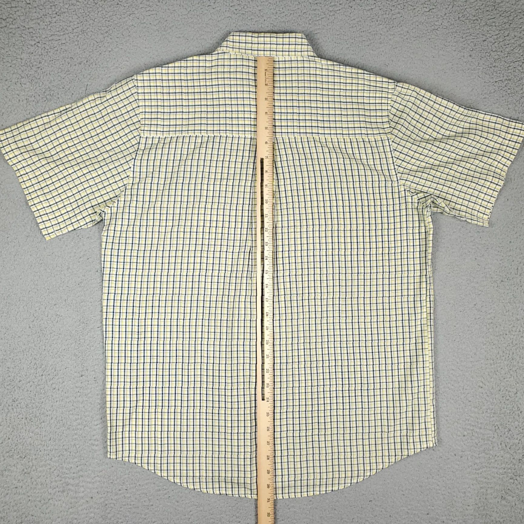 Vintage Cactus Shirt Mens Short Sleeve Button Up Plaid Yellow Blue Size M Size US M / EU 48-50 / 2 - 4 Thumbnail