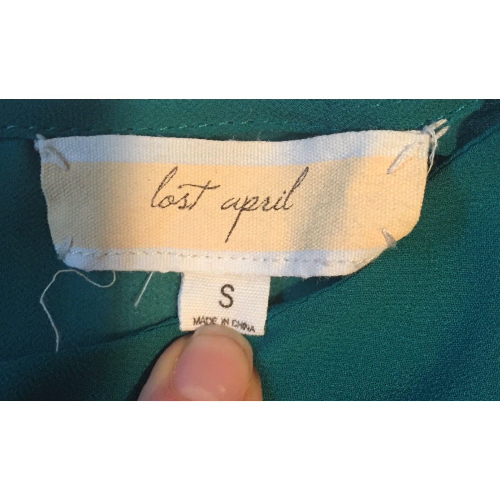 Vintage VINTAGE Lost April Women's Turquoise Long Sleeve Sheer Blouse Shirt Small S B23 Size S / US 4 / IT 40 - 3 Thumbnail
