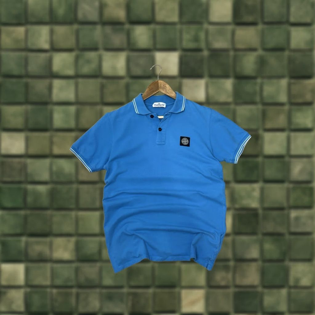 Stone Island STONE ISLAND Polo Shirt Slim Fit Blue Casual Men XL Junior S Slim Fit Stone Island 90s Classic Europe City Hype Polo Mens Size US S / EU 44-46 / 1 - 1 Thumbnail