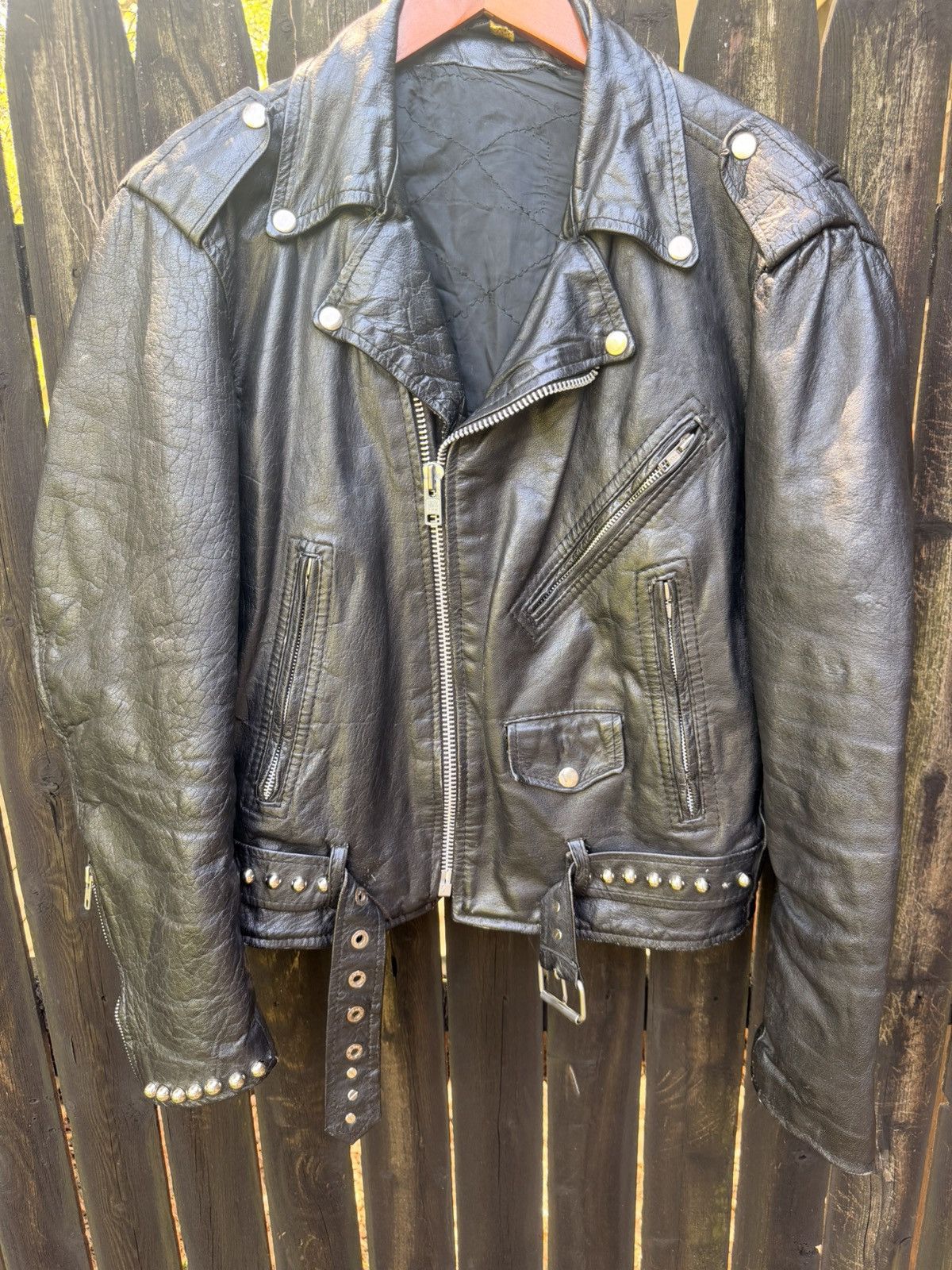 Band Tees VTG Leather Jacket With Belt & Zippers Size Medium Size US M / EU 48-50 / 2 - 5 Thumbnail