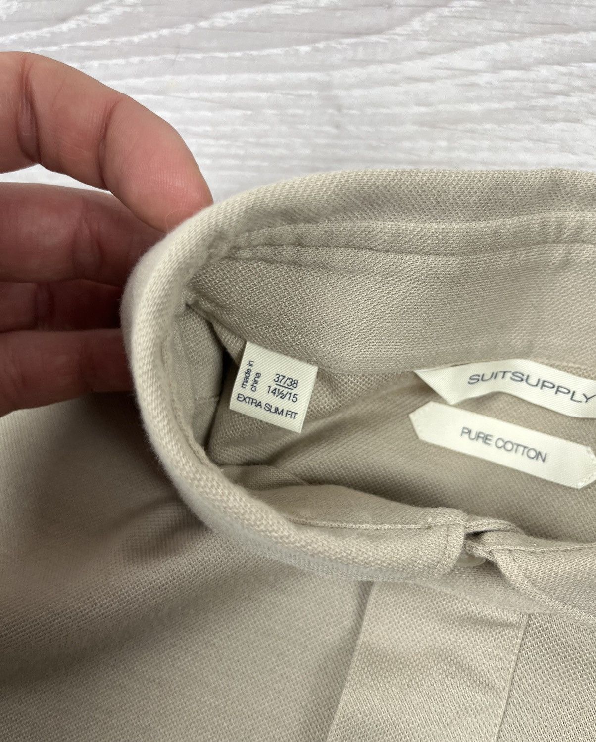 Suitsupply Suitsupply Beige Cotton 1/4 Button Shirt M Size US M / EU 48-50 / 2 - 8 Thumbnail