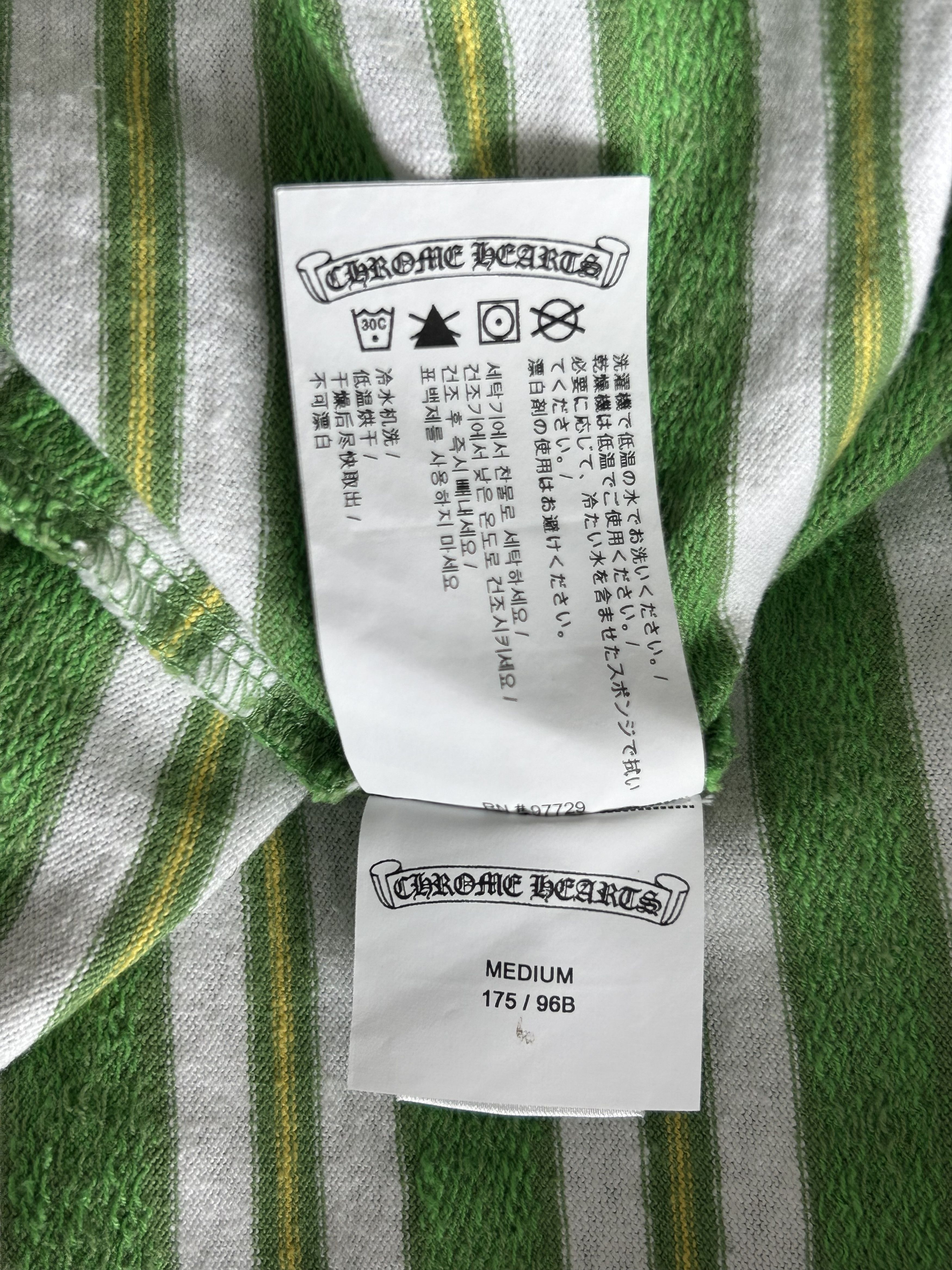 Chrome Hearts Chrome Hearts Green & White Striped T-Shirt Size US M / EU 48-50 / 2 - 6 Thumbnail