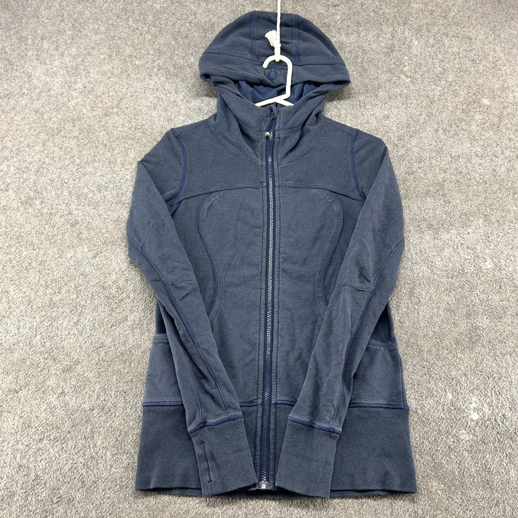 Lululemon Lululemon Hoodie Womens 6 Blue Navy Full Zip Fleece Lightweight Cotton Stretch Jacket Size M / US 6-8 / IT 42-44 - 2 Thumbnail