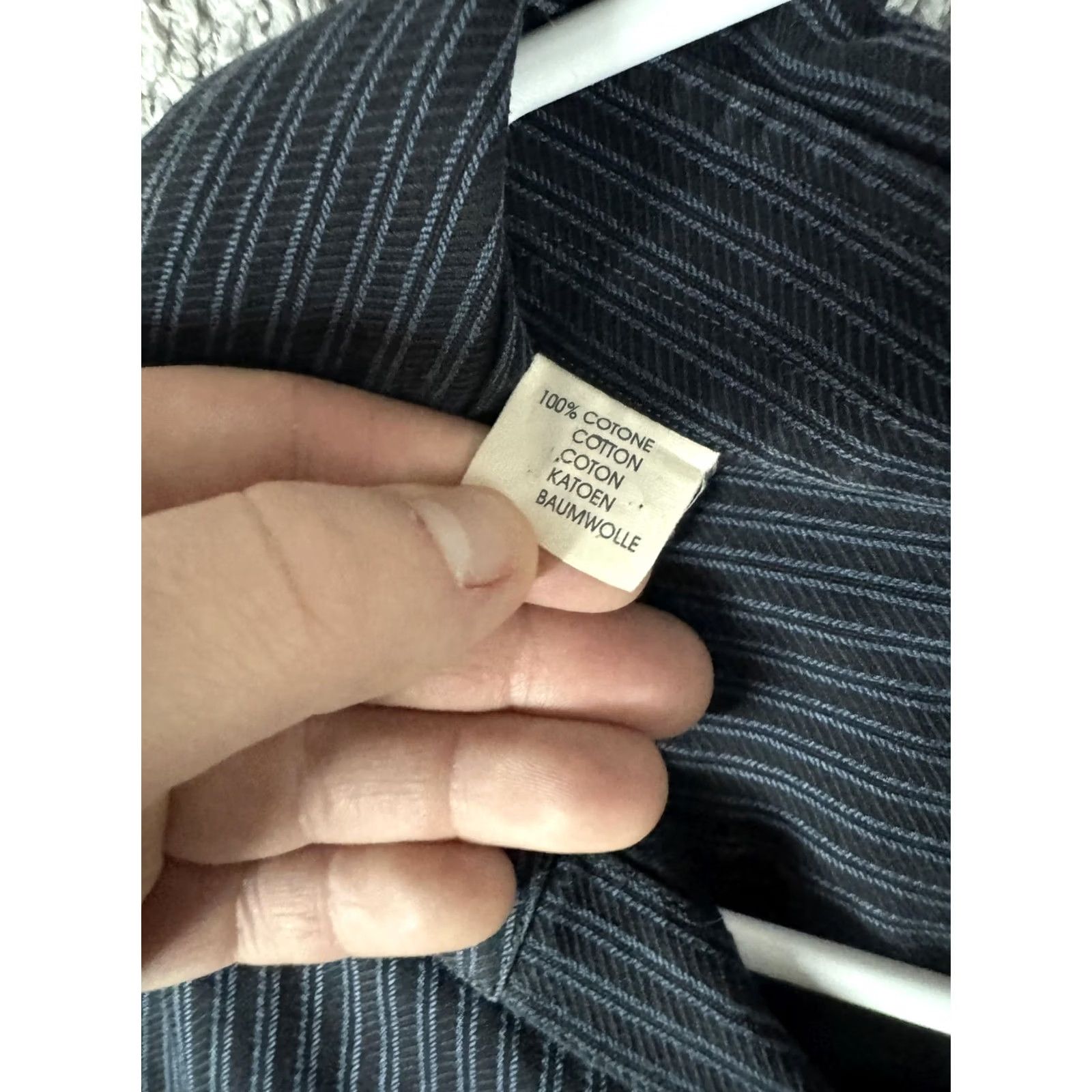Corneliani Corneliani ID Shirt Mens M Dress Shirt Striped Long Sleeve Blue Black Italy Button Front Collar Size US M / EU 48-50 / 2 - 7 Thumbnail