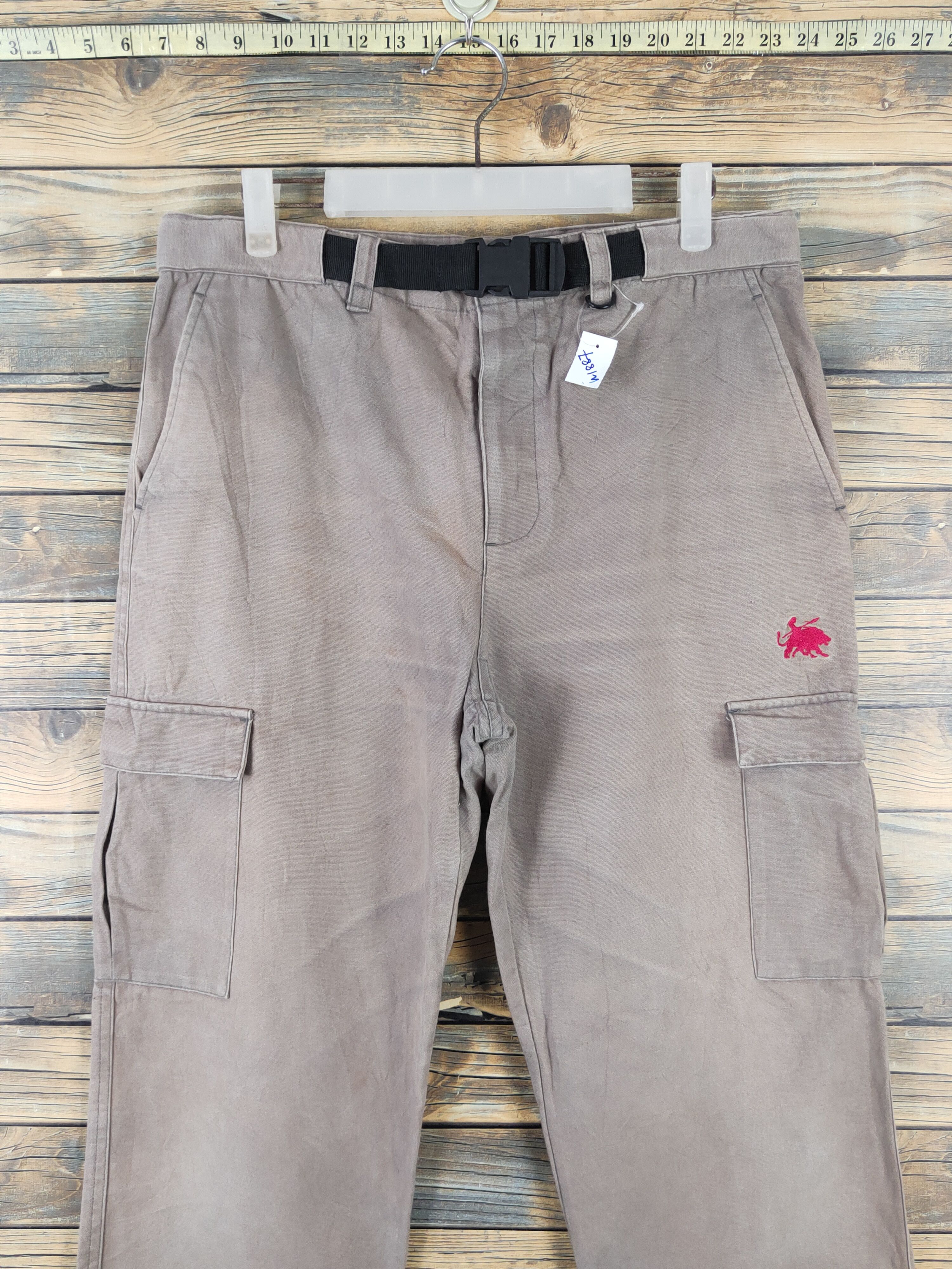 Japanese Brand Tarzan Brown Faded Multipocket Tactical Cargo Pants #W1887 Size US 33 - 2 Thumbnail