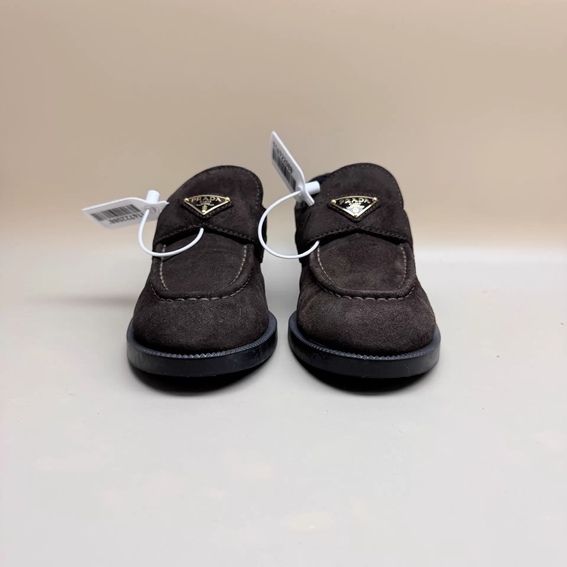 Prada Prada Deep Brown Suede Tri Logo Loafers 37 99 New Size US 6.5 / IT 36.5 - 2 Thumbnail