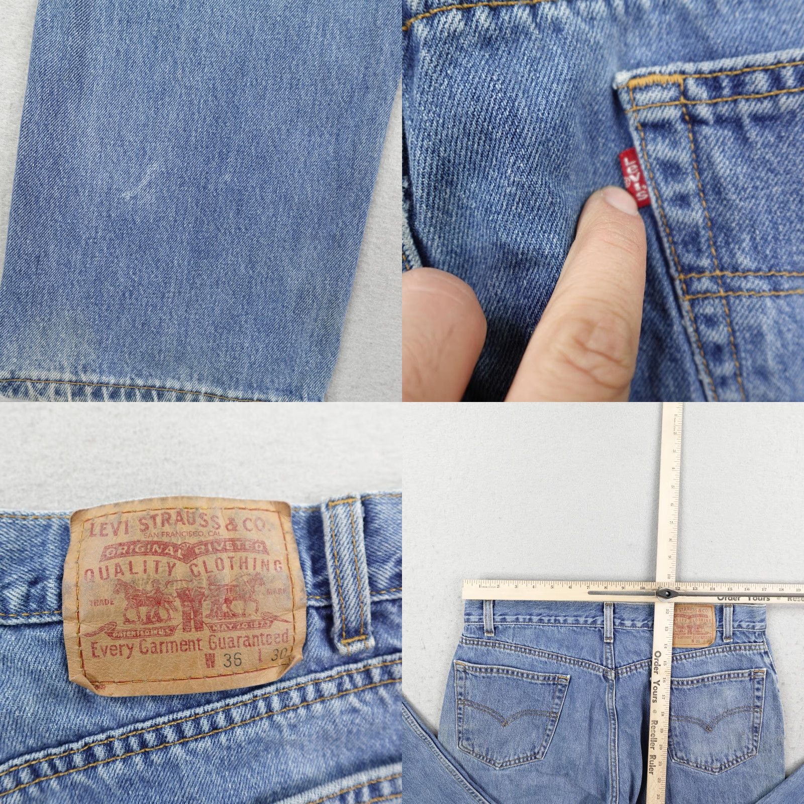Levi's VINTAGE Levi's Jeans 36x30 Blue Denim Regular Straight Y2K Faded Grunge Mens Size US 36 / EU 52 - 8 Thumbnail