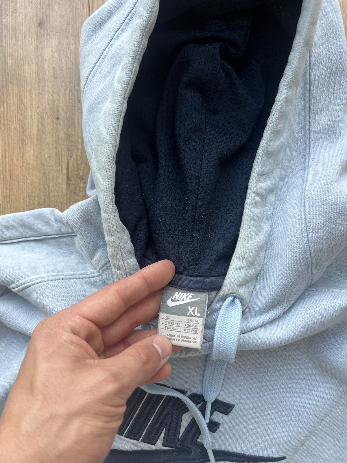 Nike 00’s NIKE SPELLOUT CENTR SWOOSH Y2K DISTRESSED HOODIE Size US XL / EU 56 / 4 - 6 Thumbnail
