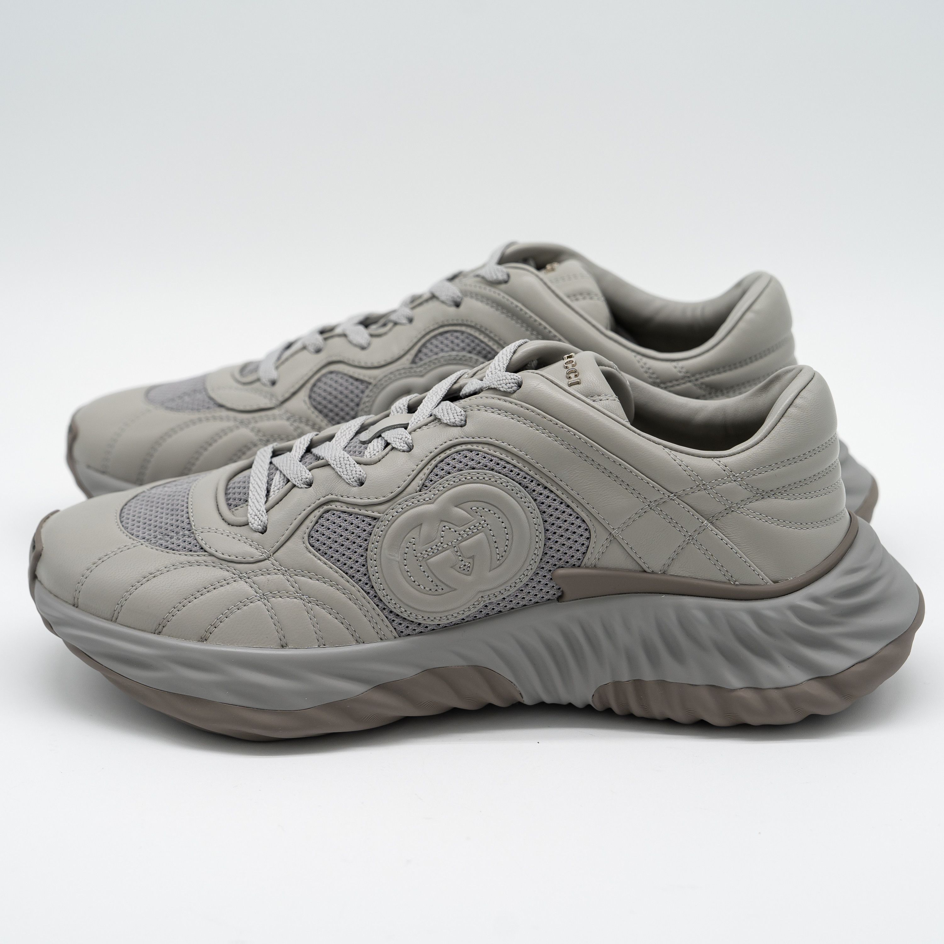 Gucci 11G 11.5 US Gucci Ripple Sneakers Grey GG Leather Size US 11.5 / EU 44-45 - 4 Thumbnail