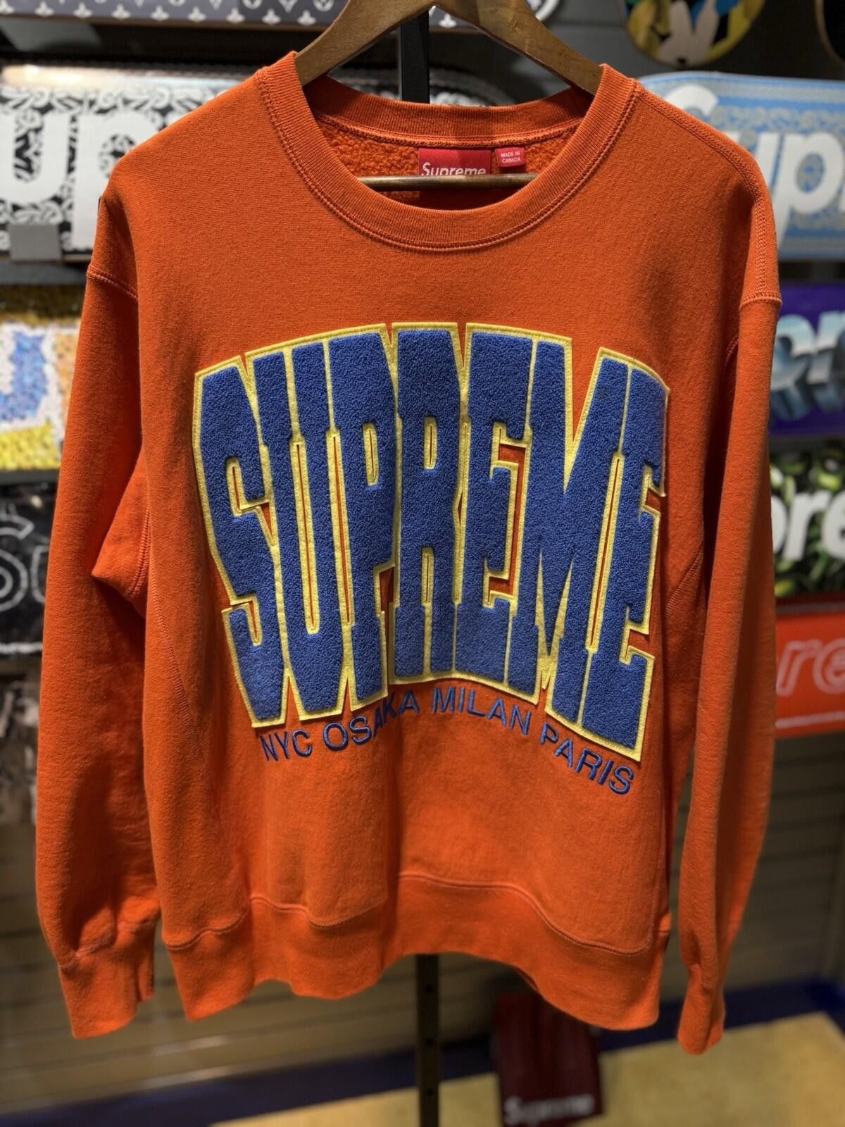 Supreme Supreme Crew Neck Sweatshirt Orange Knicks NYC Medium Size US M / EU 48-50 / 2 - 4 Thumbnail