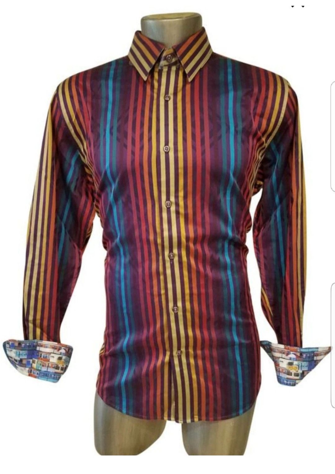 NEW ROBERT GRAHAM MULTI COLOR STRIPPED SHIRT