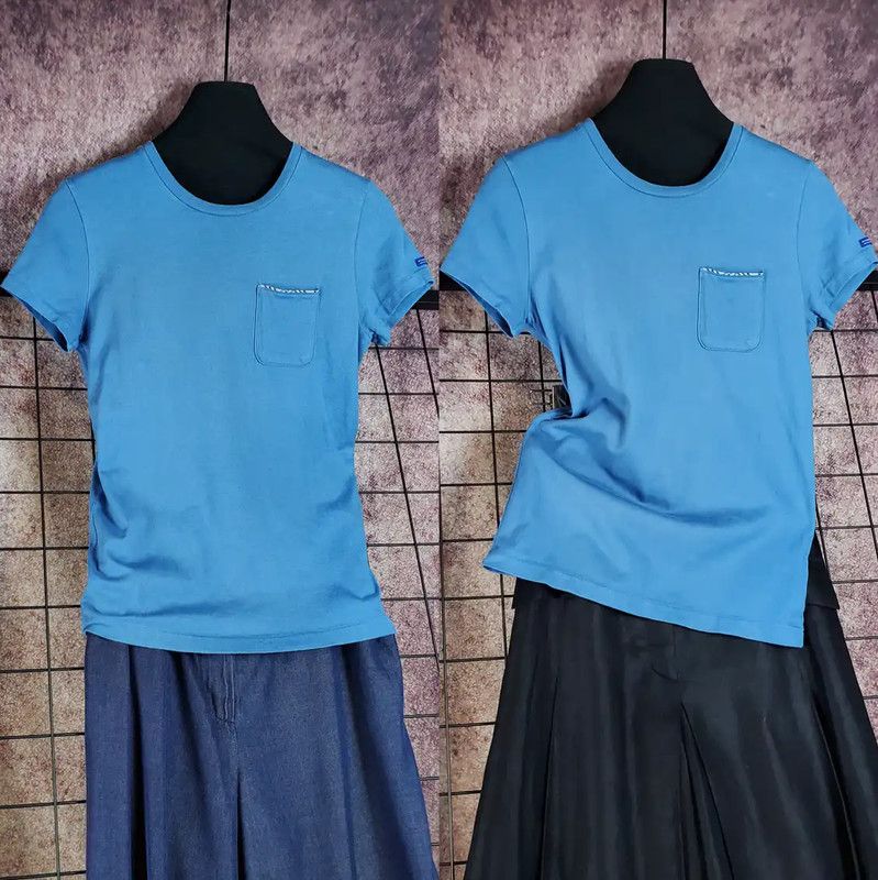 Burberry Burberry Blue Cotton Logo Short-Sleeve T-Shirt Size M / US 6-8 / IT 42-44 - 1 Thumbnail