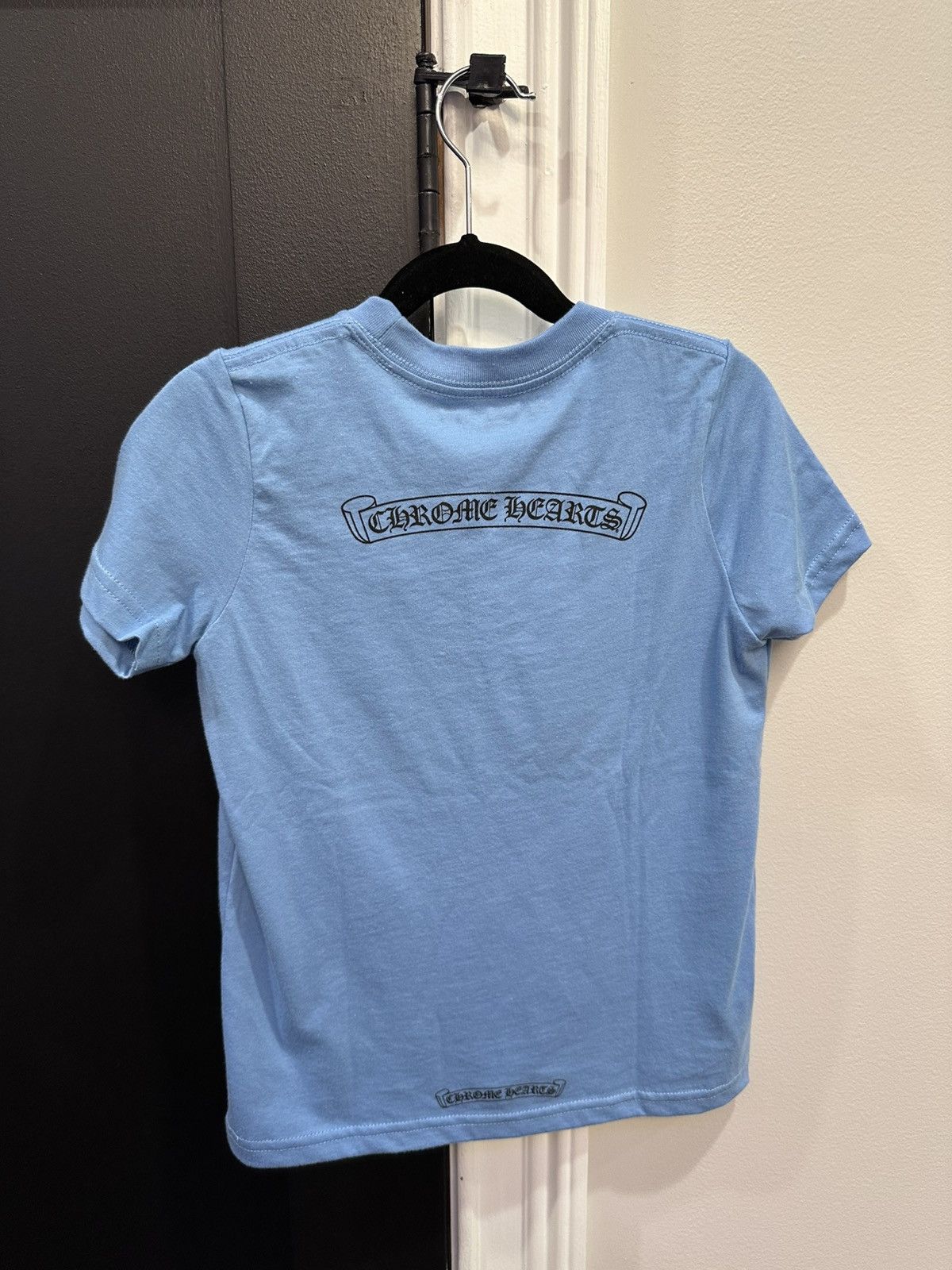Chrome Hearts Chrome Hearts Blue Scroll Logo Short Sleeve Tee Size US XXS / EU 40 - 1 Thumbnail