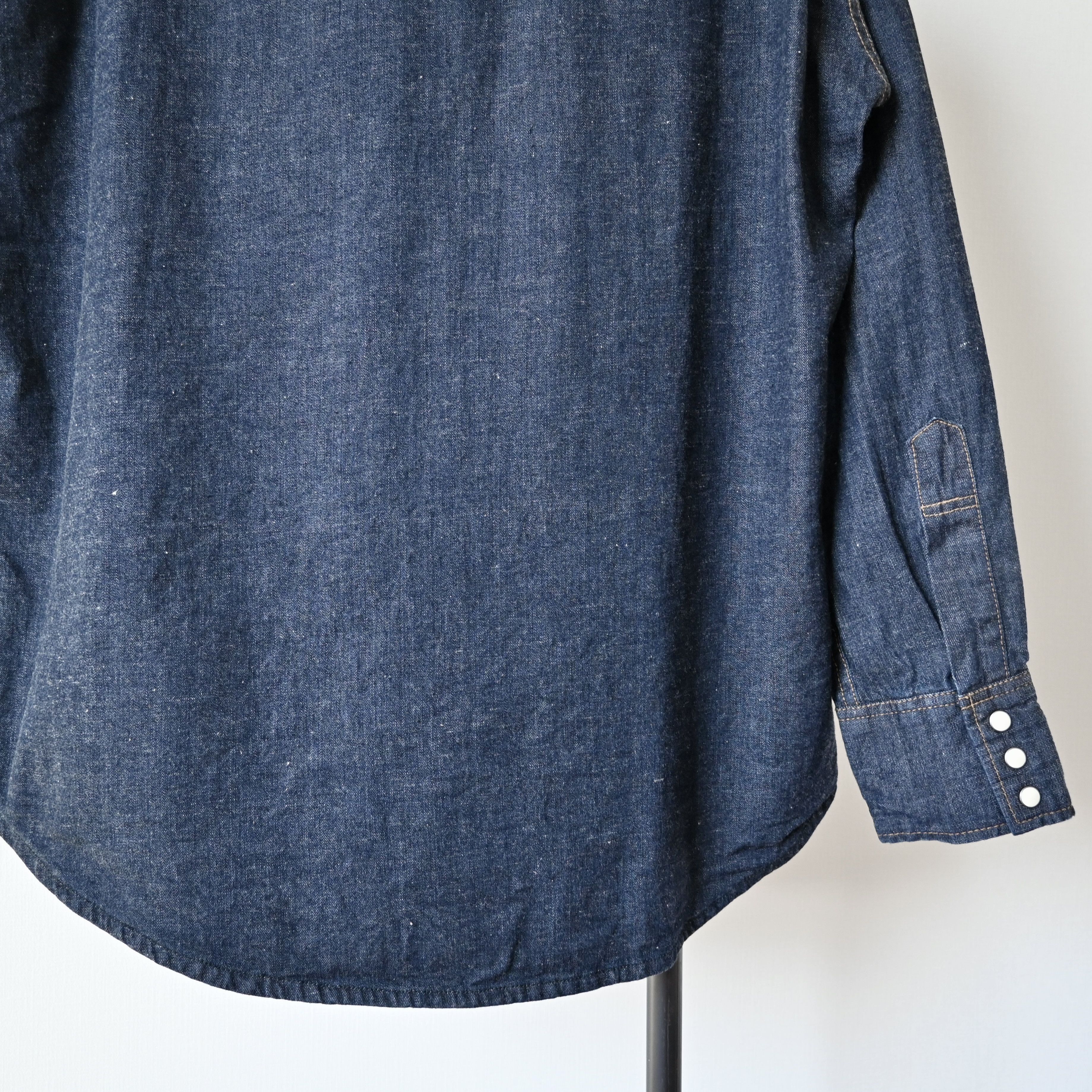 Japanese Brand VTG 1990s BLUE WAY indigo denim western shirt, made in Japan Size US L / EU 52-54 / 3 - 4 Thumbnail