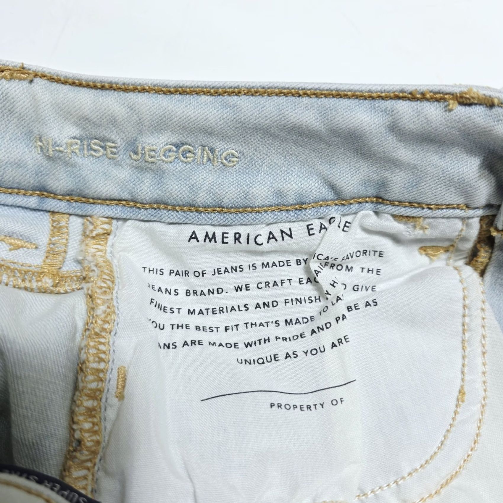 American Eagle Outfitters VINTAGE AE American Eagle 2 HI-RISE Jegging Super Stretch Womens Jeans Light Wash Size 26" / US 2 / IT 38 - 6 Thumbnail