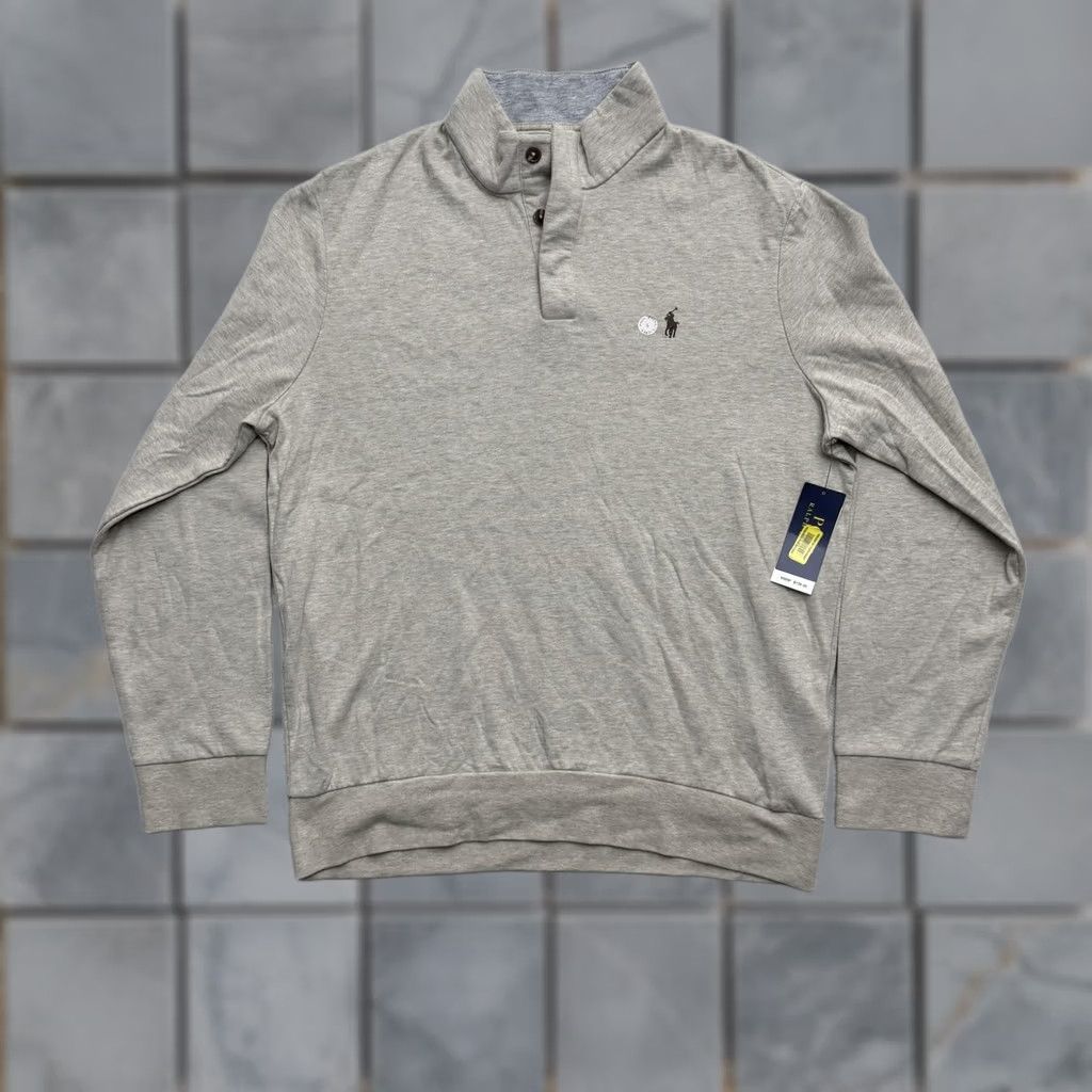 Polo Ralph Lauren Polo Ralph Lauren Sweatshirt Henley Mens Large Gray Mock Neck Jersey Pony Logo Size US L / EU 52-54 / 3 - 1 Thumbnail