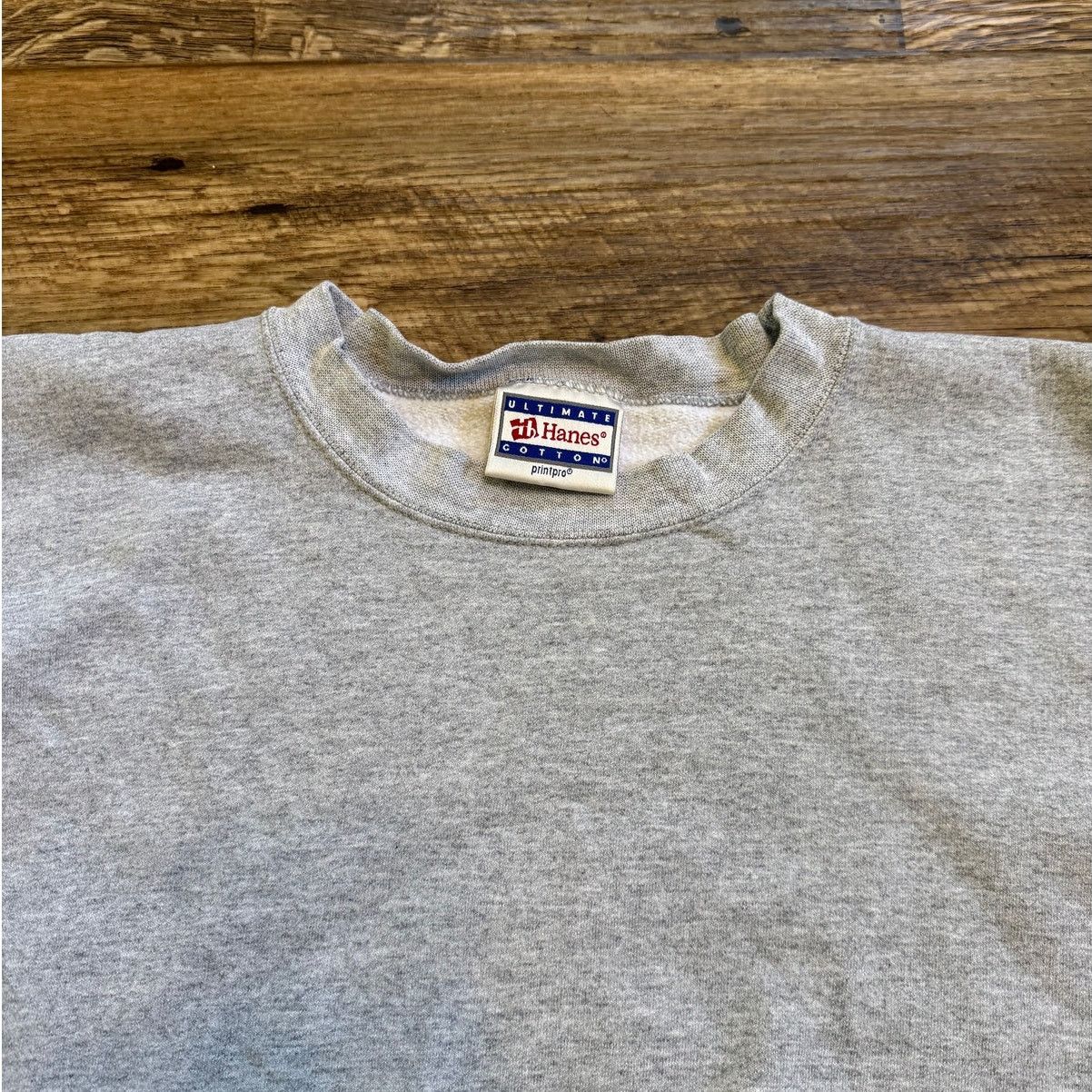 Hanes Vintage 90s Hanes Blank Gray Crewneck Sweatshirt Size US XL / EU 56 / 4 - 4 Thumbnail