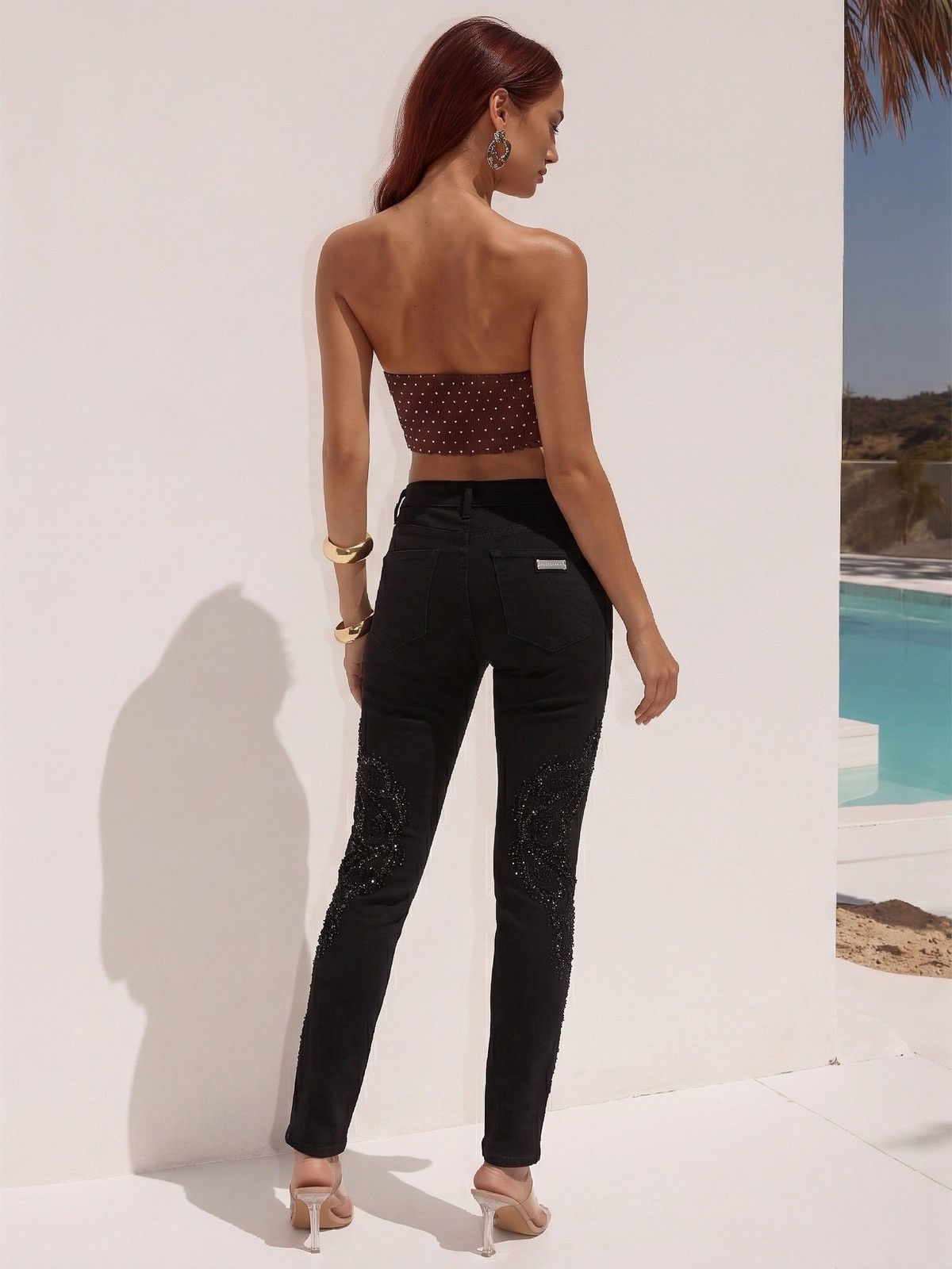Emilio Pucci Emilio Pucci Black Crystal Embellished Jeans Size 6 (Small) Size 28" / US 6 / IT 42 - 2 Thumbnail