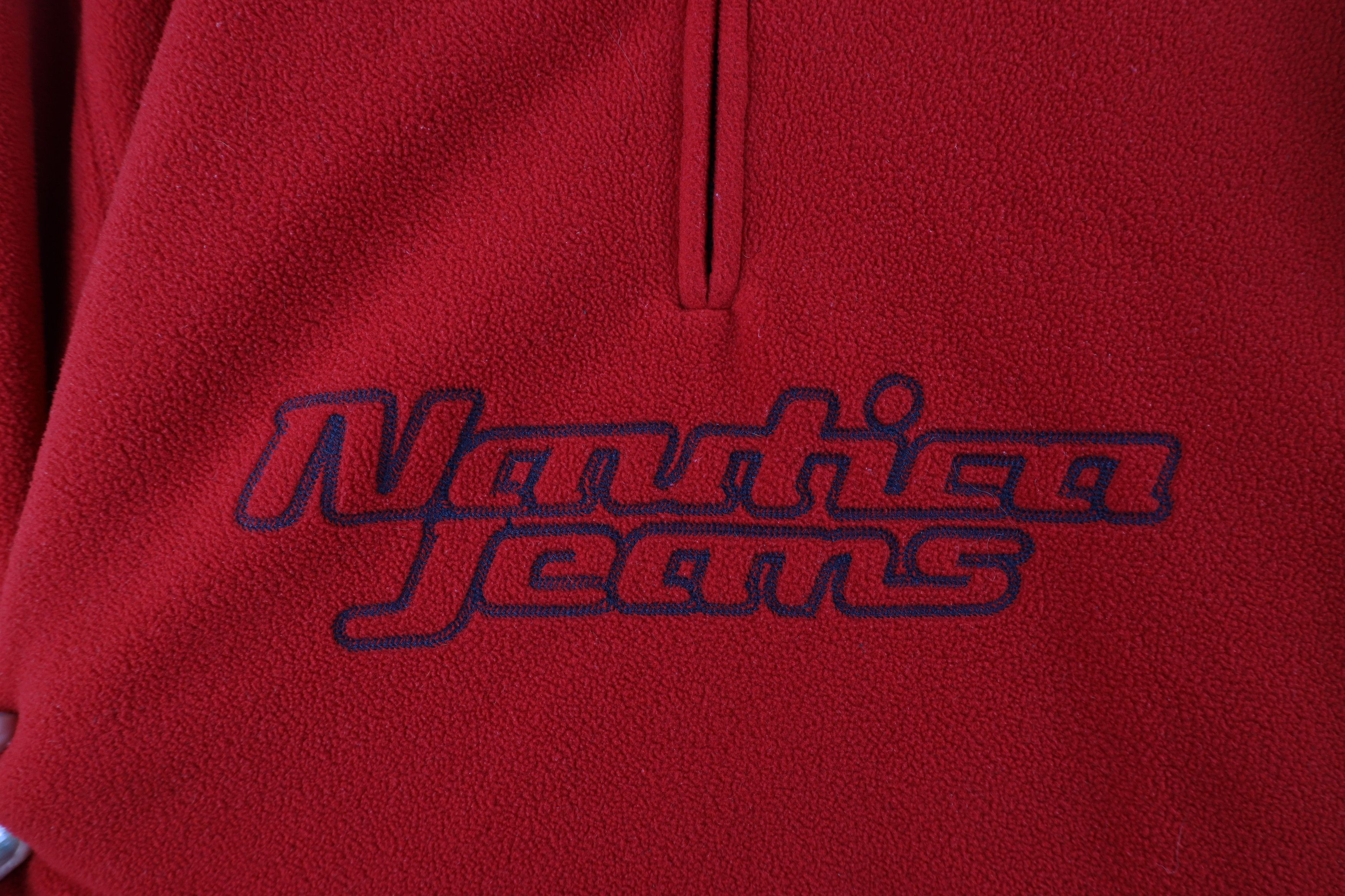 Nautica × Vintage Vintage 90s Nautica Script Half Zip Fleece Pullover Sweater Size US L / EU 52-54 / 3 - 5 Thumbnail