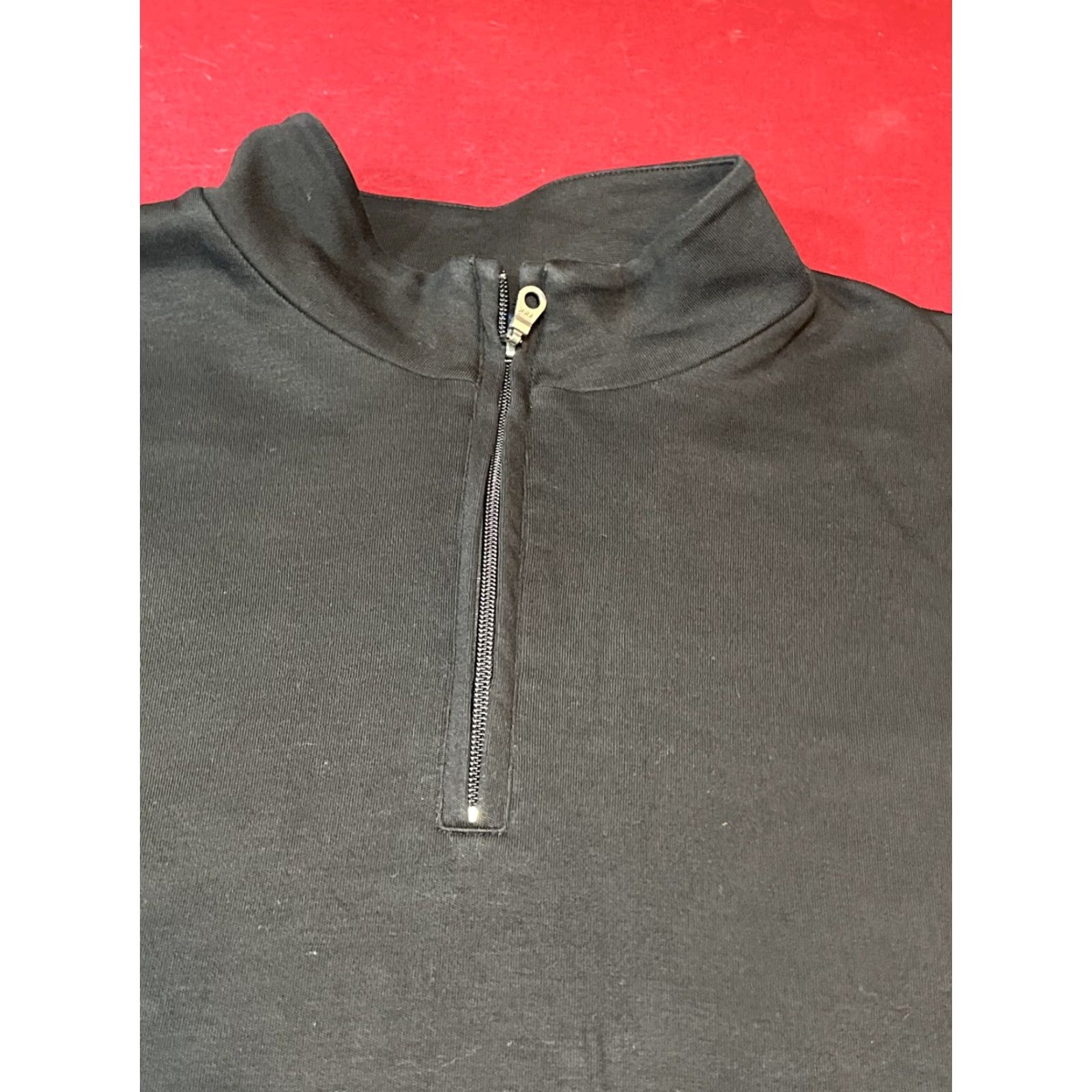Vintage Scott Barber BLACK 1/4 Zip PIMA COTTON SWEATER Pullover Men Size 2XL Mock Neck Size US XXL / EU 58 / 5 - 4 Thumbnail