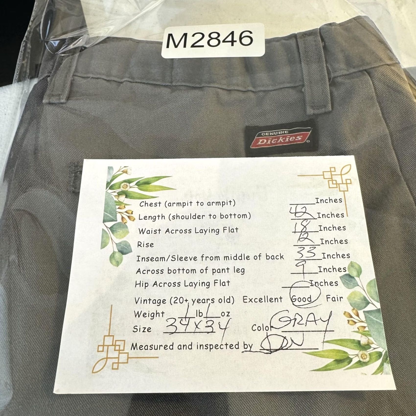Dickies Dickies 874 Work Pants Mens 34x34 Gray Utility Straight Leg Twill Cell Phone Pocket Size US 34 / EU 50 - 8 Thumbnail