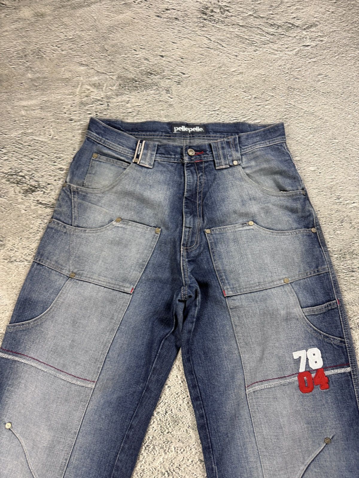 Pelle Pelle Pelle Pelle vintage stone washed blue jeans Y2K baggy denim Size US 32 / EU 48 - 4 Thumbnail