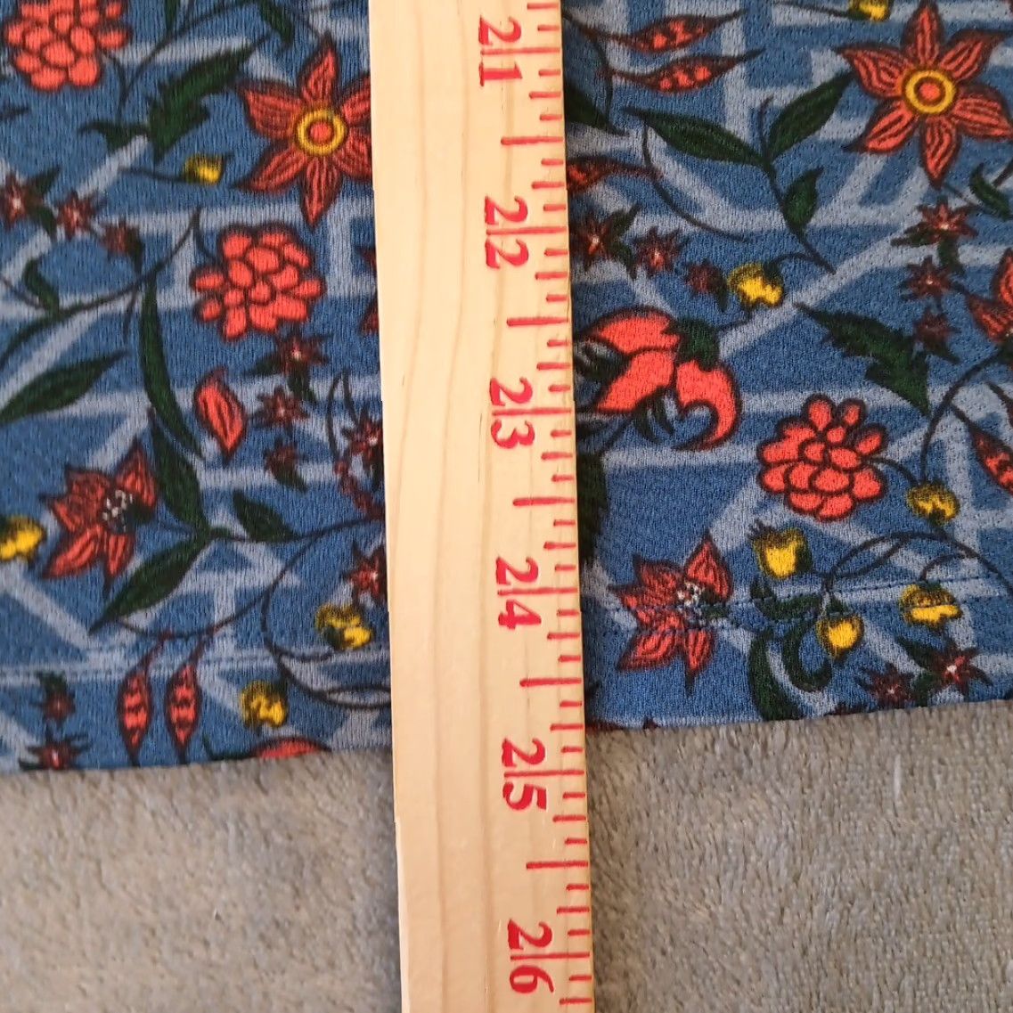 Vintage LuLaRoe Skirt XL Blue Floral Knee Length Pull On Pencil Women Size 40" / US 18 - 3 Thumbnail
