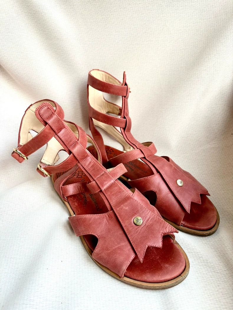 Vivienne Westwood Vivienne Westwood Red and brown Roman sandals Size US 7.5 / IT 37.5 - 4 Thumbnail