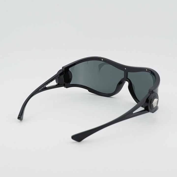 Versace Versace VE4475 GB1/87 Sunglasses Black Shield Frame Size ONE SIZE - 4 Thumbnail