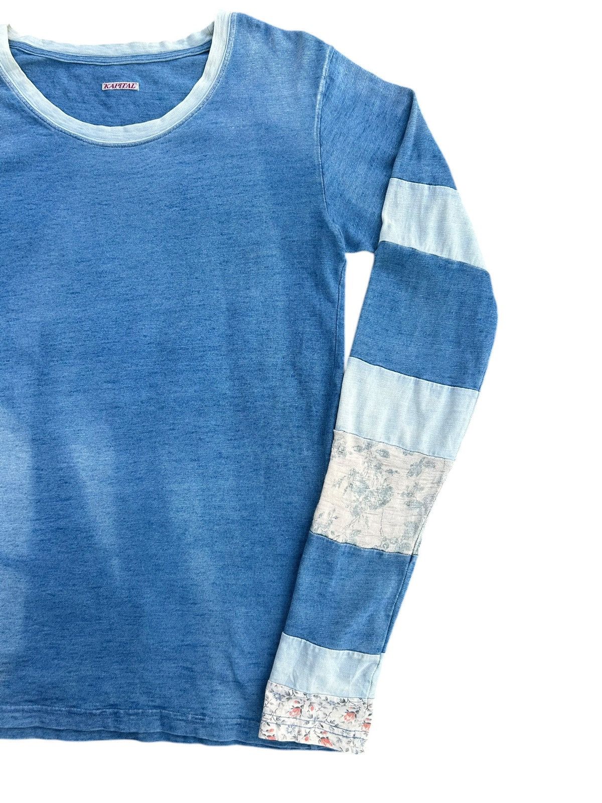Kapital Kapital Hippies Boro Patchwork indigo Sunfaded tshirt Size US M / EU 48-50 / 2 - 7 Thumbnail