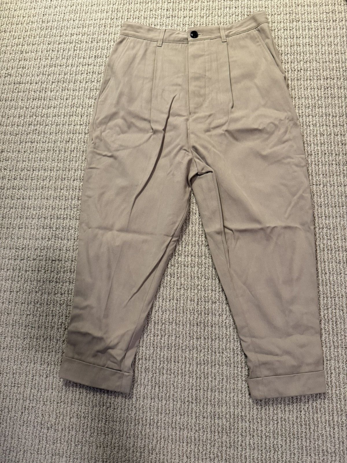 AMI Taupe Carrot Oversized Trousers Size US 29 - 1 Thumbnail