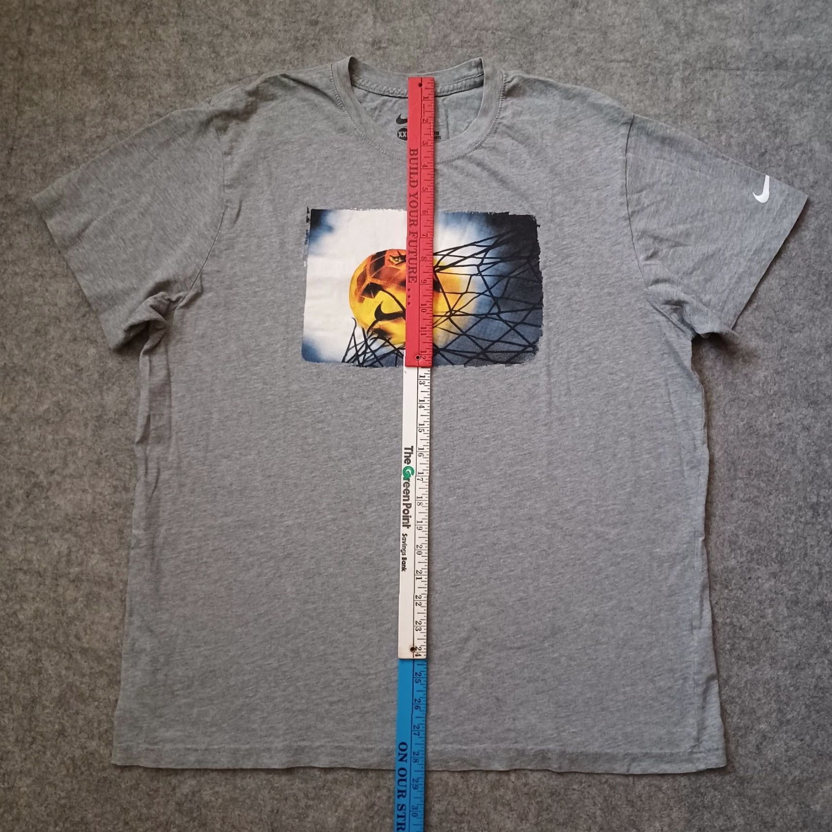 Nike Nike T Shirt Mens XXL Gray Slim Fit Score Graphic Brasil Net Soccer Ball Swoosh Size US XXL / EU 58 / 5 - 7 Thumbnail